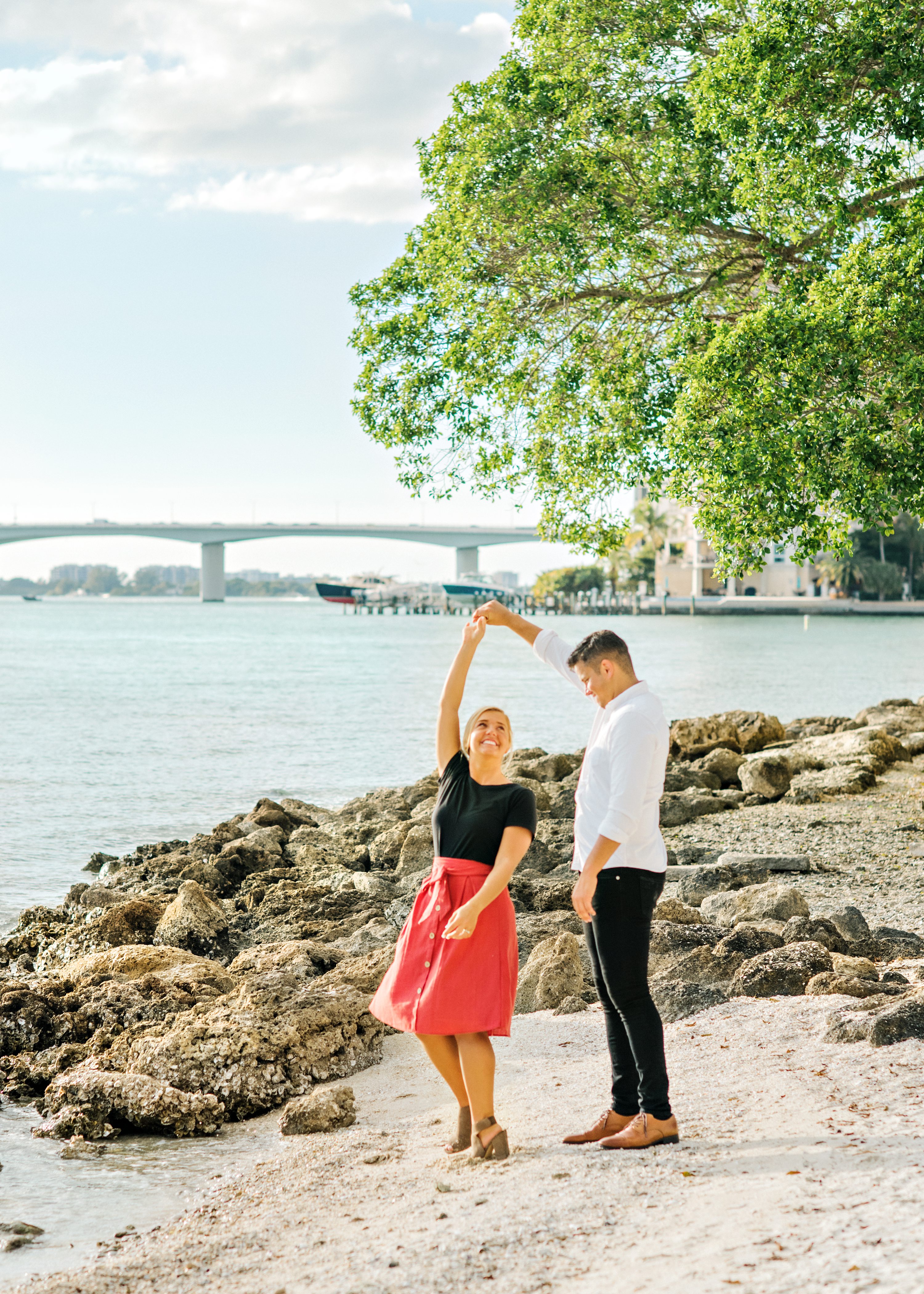marina engagement session,siesta key