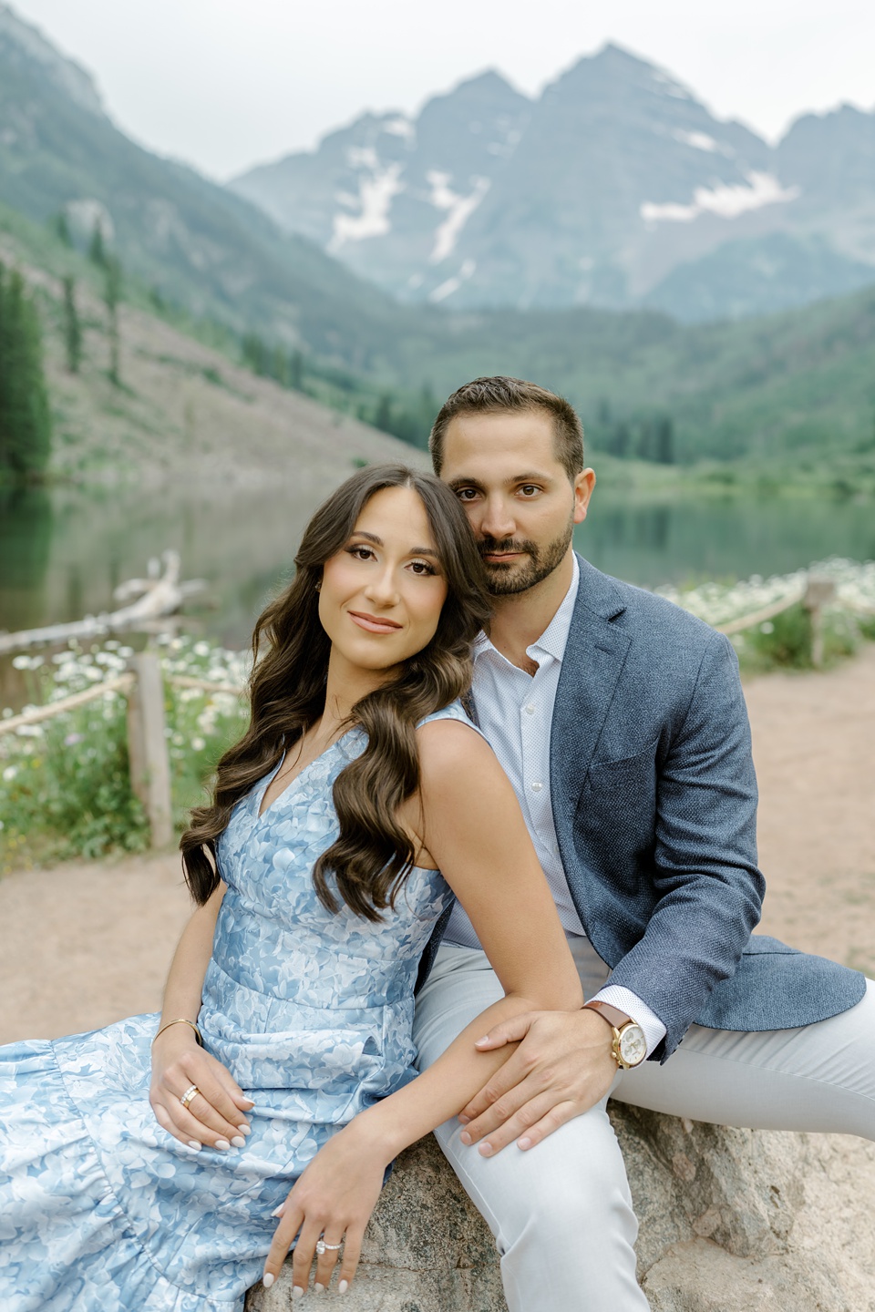 sachin and babi light blue dress Downtown Tulsa & Southern Hills Engagement | Megan & Charles