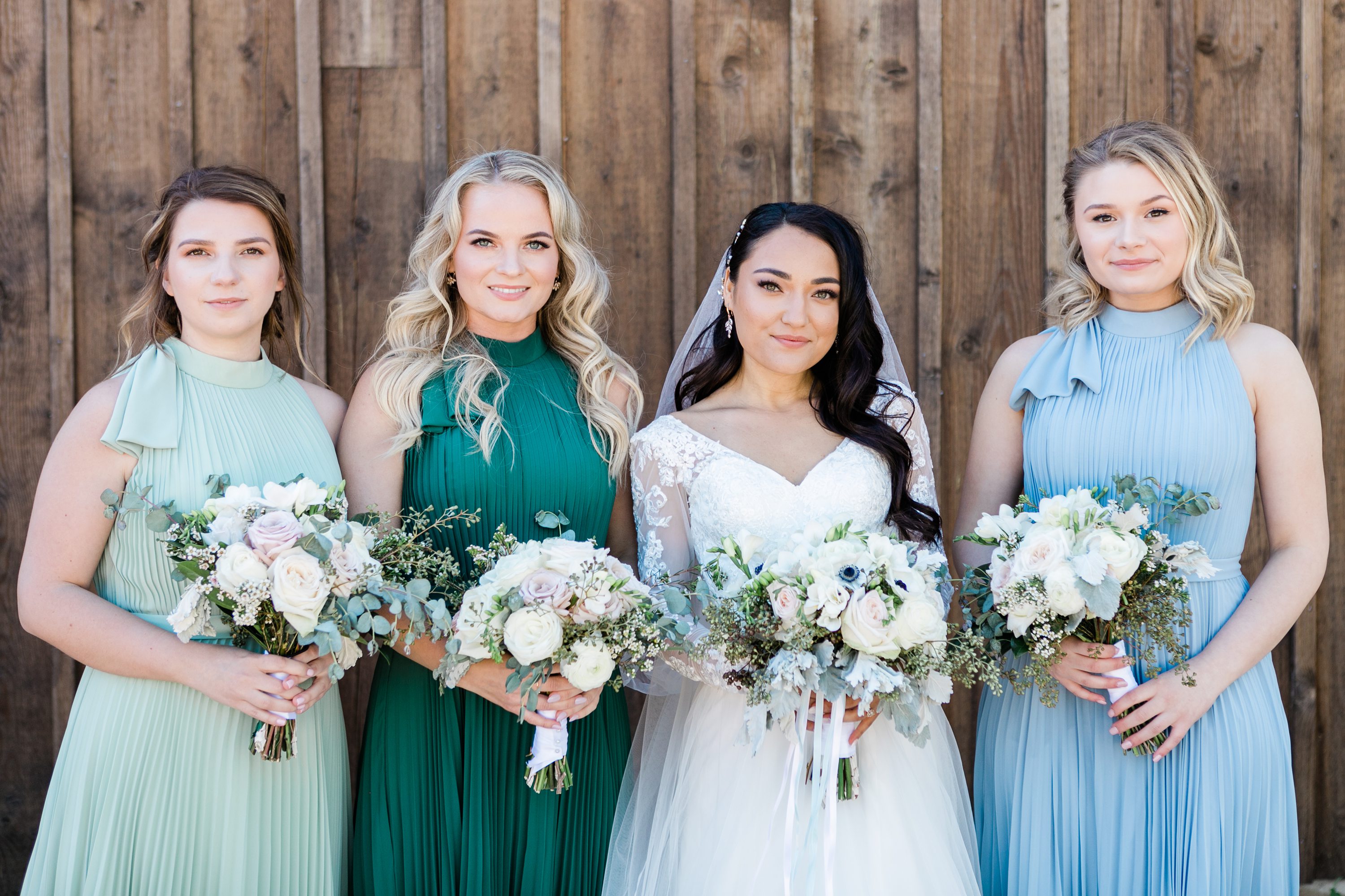 bridesmaids dresses,bosie wedding photographers,bridesmaids flowers