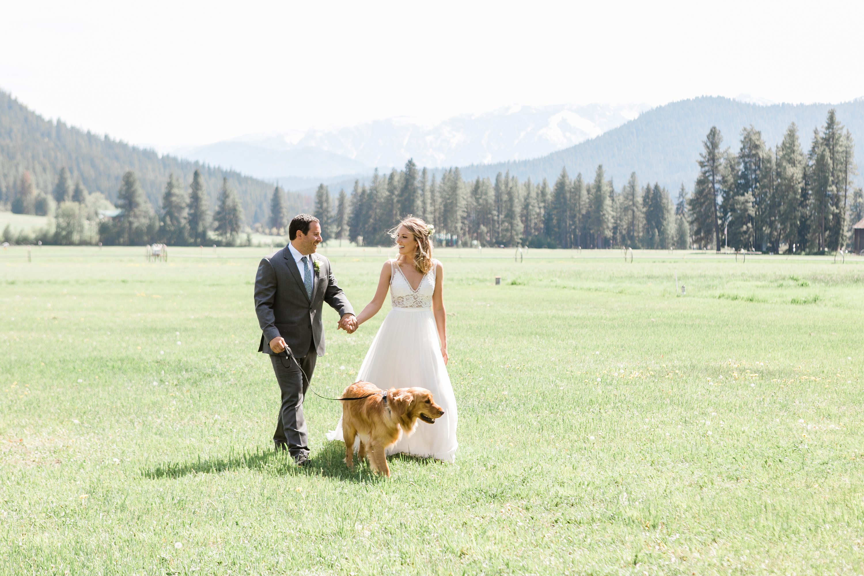 boise wedding venues,dog at wedding,bride and groom with dog,country wedding,mountain weddings