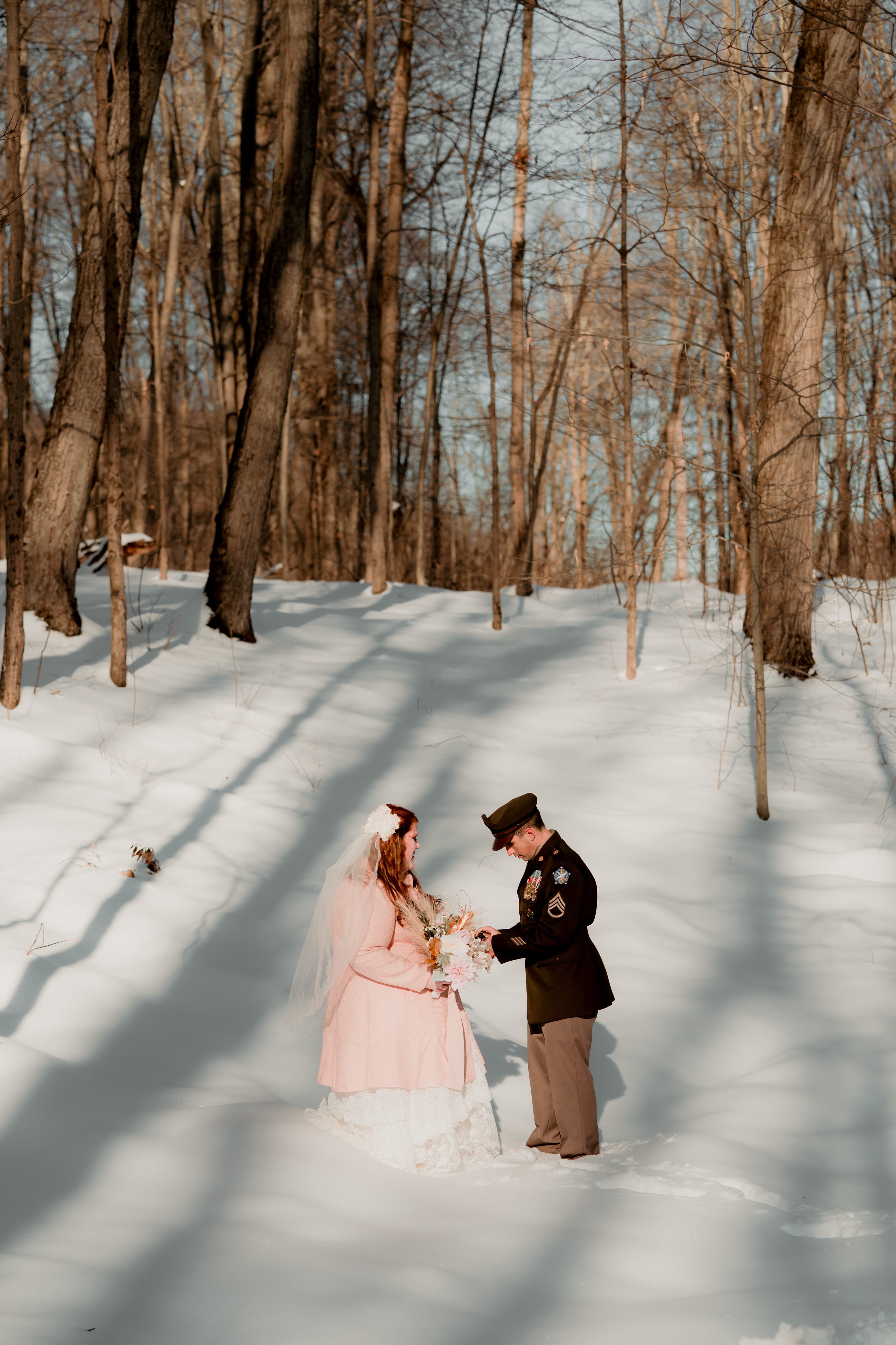 Snowy outdoor wedding,NEPA Engagement Photographer