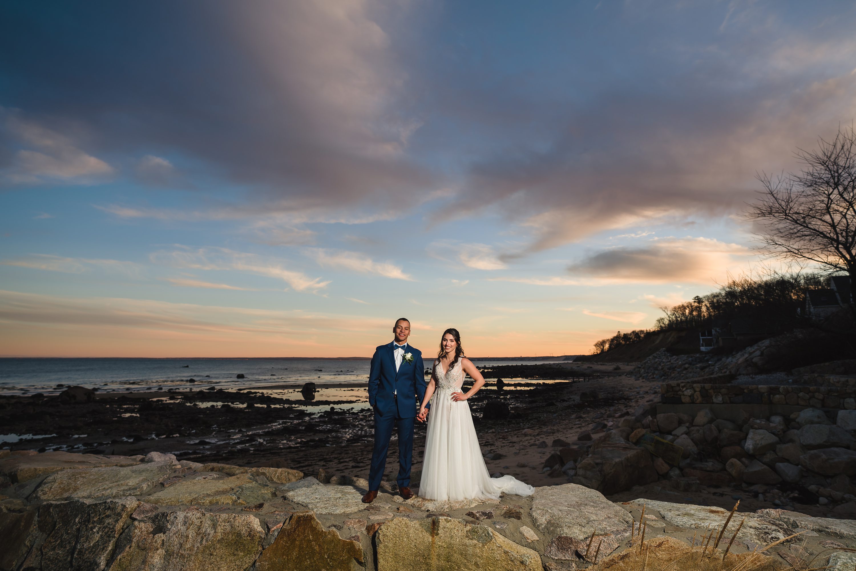 Best wedding photographer boston,new enland wedding photographer,plymouth sunset,dramatic wedding portrait