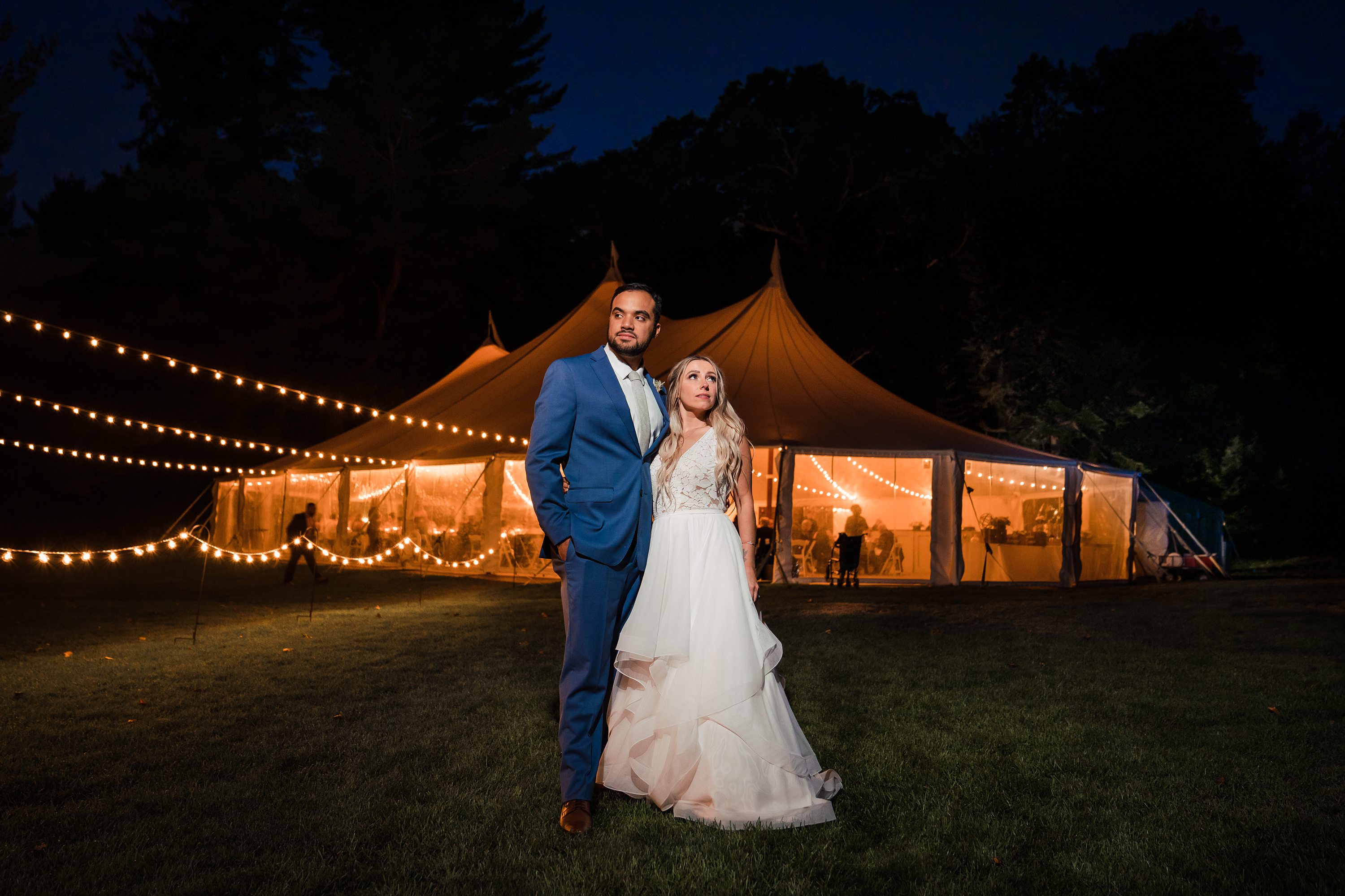 massachusetts wedding photographer,boston wedding photography,estate at moraine farm night portrait
