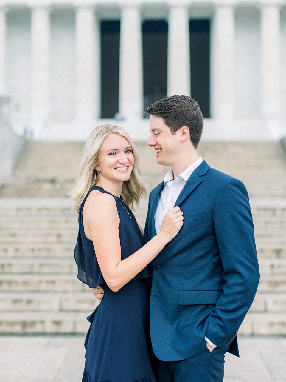 Navy blue dress for engagement clearance photos