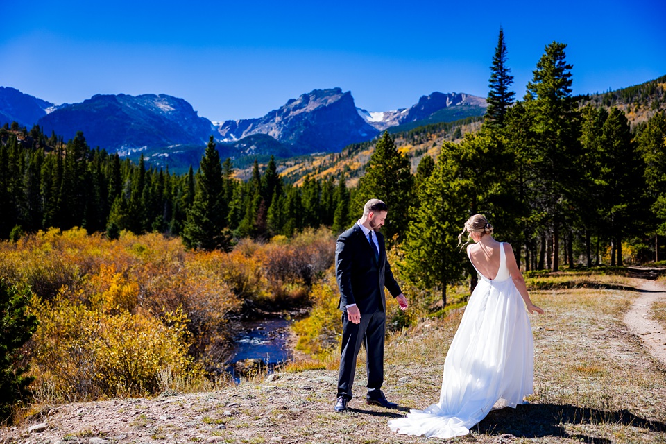 SkyView at Fall River Village | Haley and Zack | Fall Wedding  Colorado  Mountain Elopement and Wedding Photographer