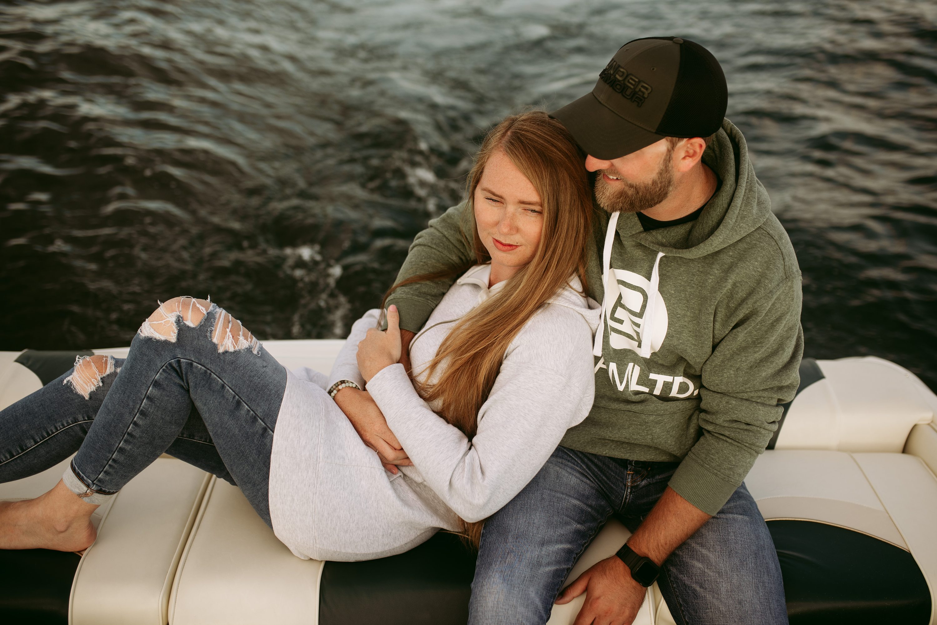 engagement session on a boat