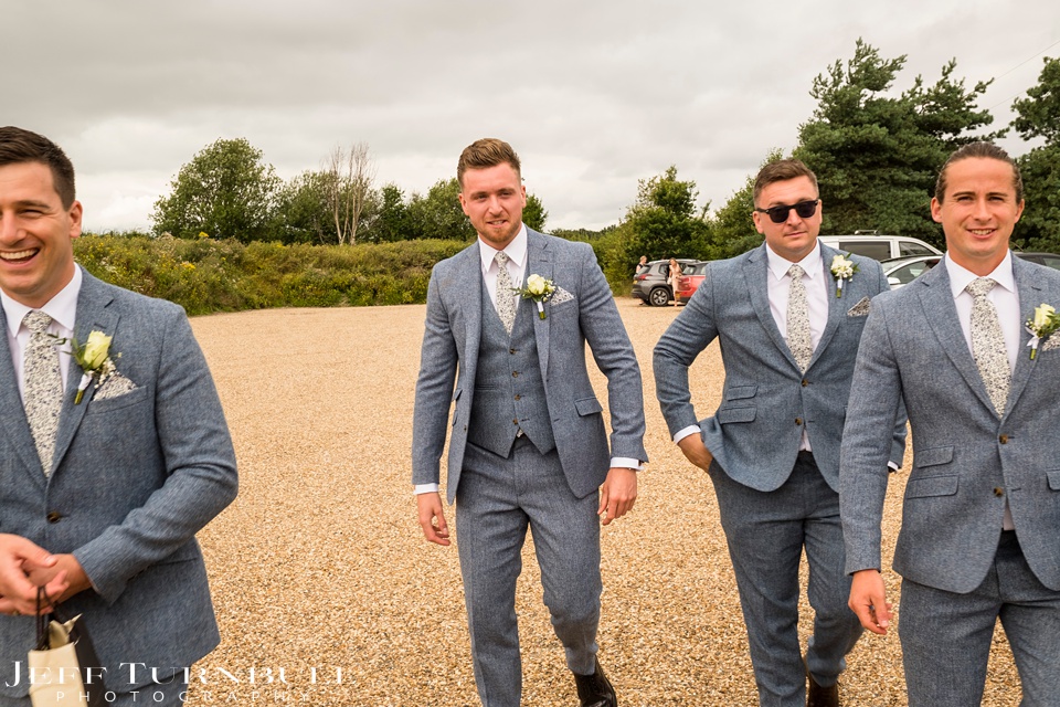 Summer Wedding,Villiers Barn Wedding Photography,Groom and Groomsmen Walking