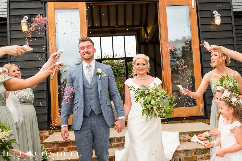 Essex Barn Wedding,Essex Wedding Venue,Confetti Shower