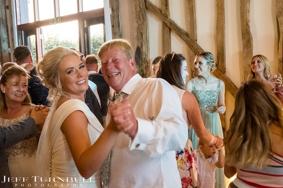 Essex Wedding Venue,Villiers Barn Wedding Photography,Bride and Father Dancing
