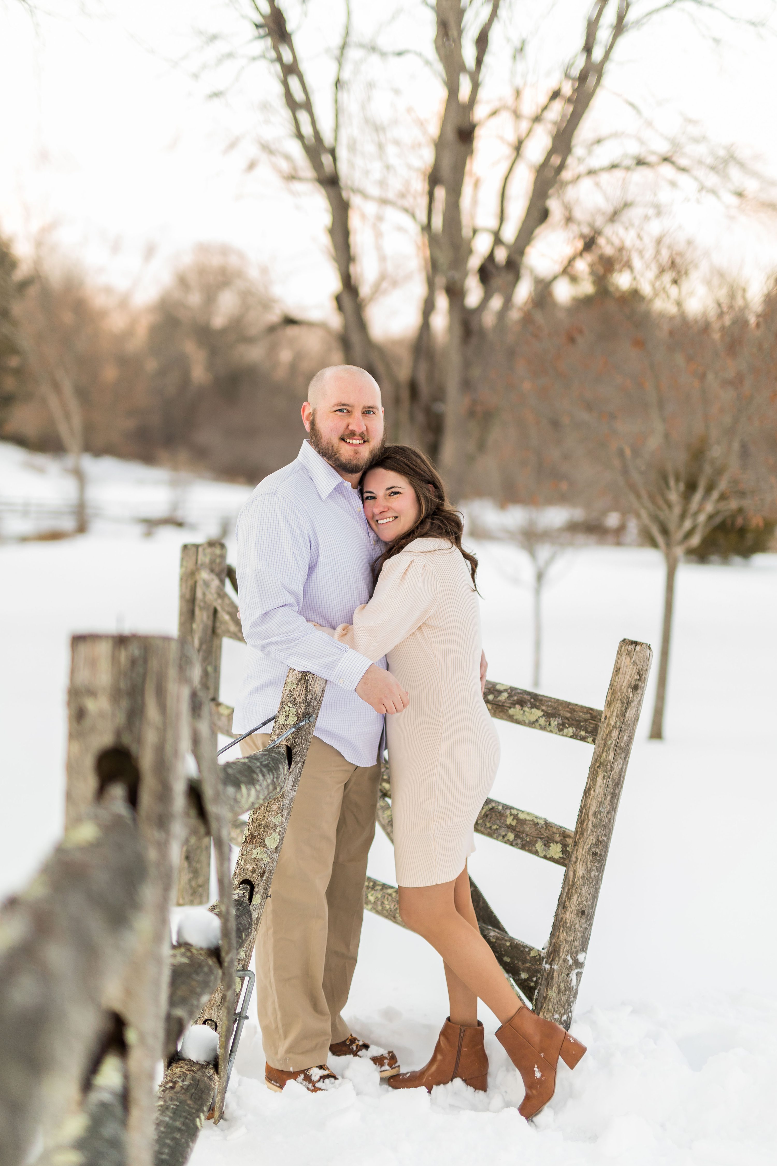 Boston Area Winter Engagement Photos in the Snow, Chelmsford, MA 