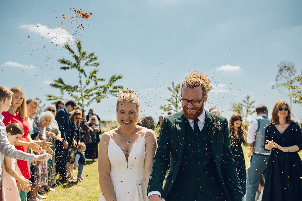 Colourful woodland wedding