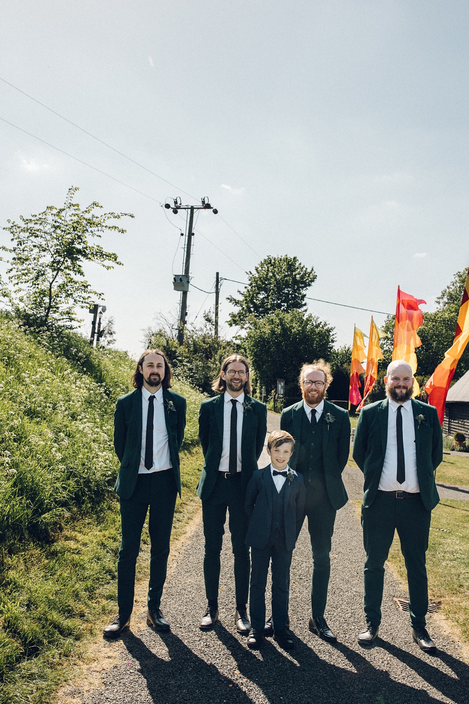Fun wedding photography,Colourful woodland wedding