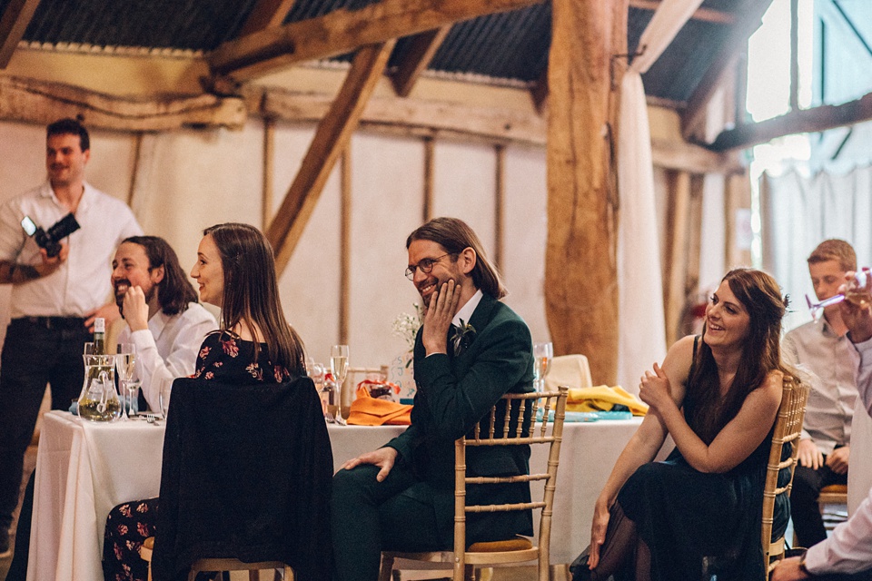 Alpheton Hall Barns,Colourful woodland wedding