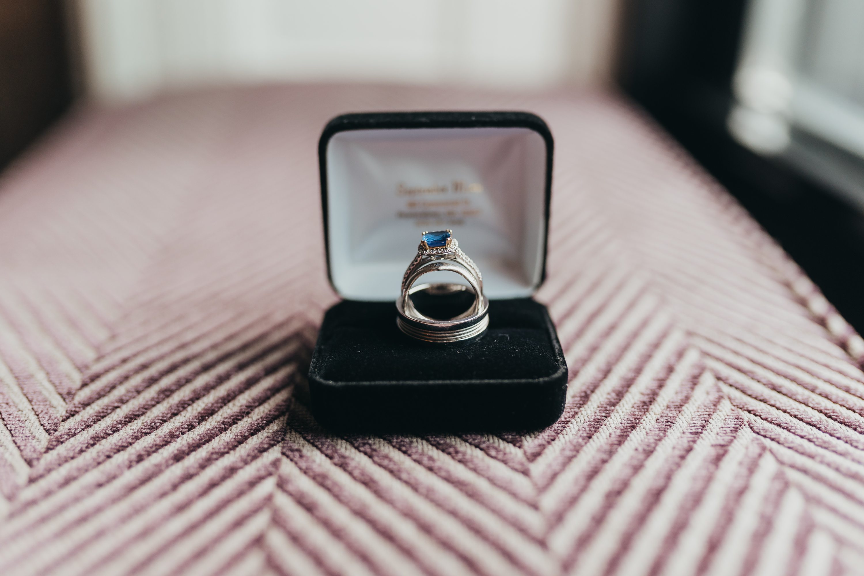 socially distanced wedding,boston weddings,sapphire engagement ring