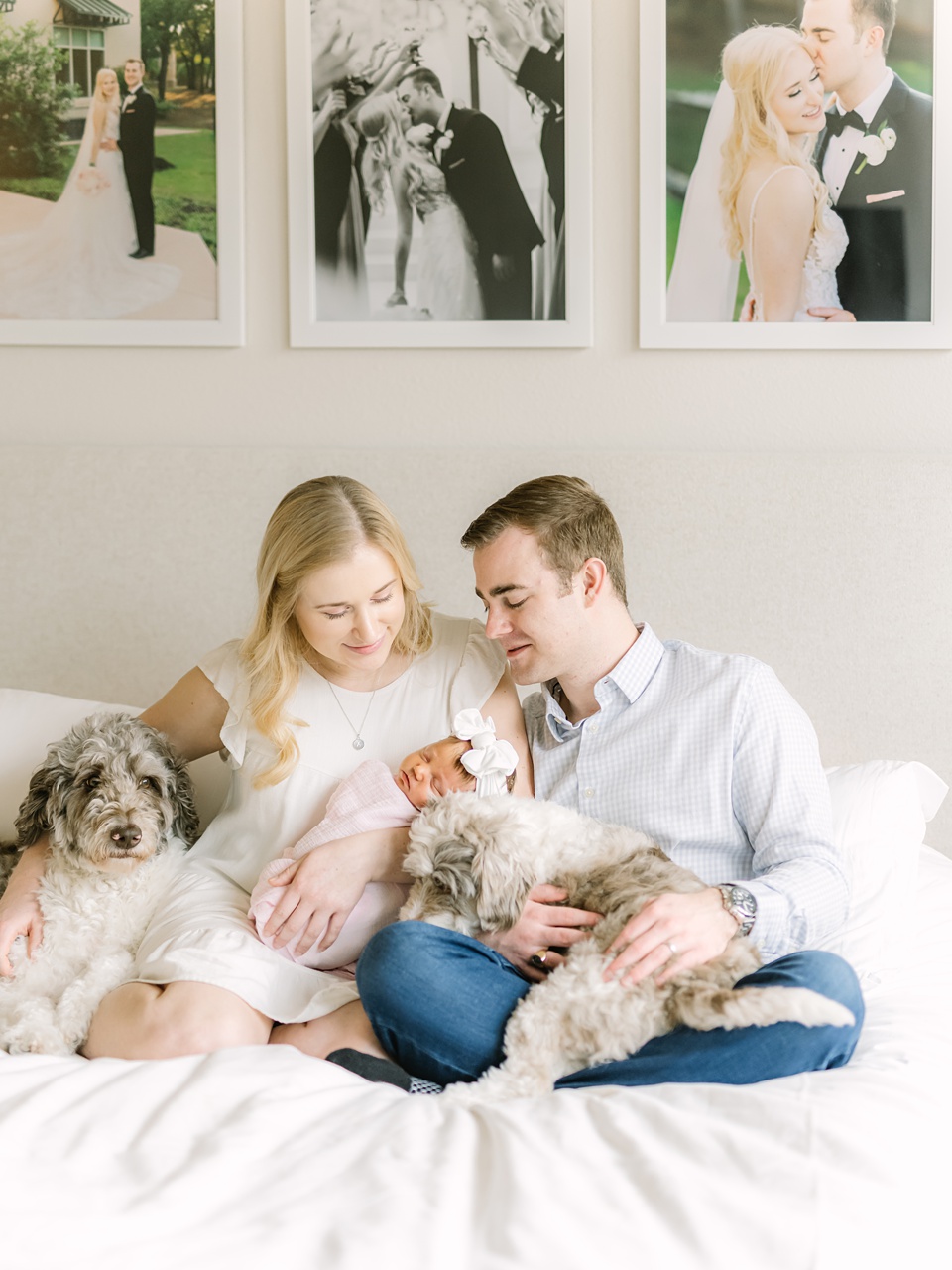 Example Shoot Title Tag young family newborn portraits,modern in-home baby photos