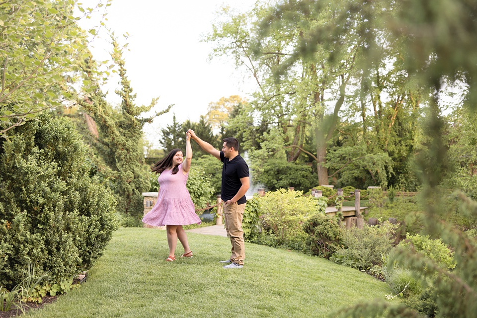 sachin and babi light blue dress Winterthur Gardens Engagement Session main image 1