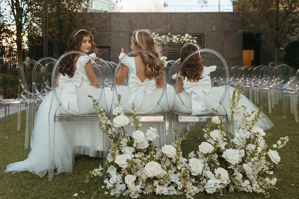 New Orleans Wedding,Bride Alexandra in her Vagabond Bridal gown holding a romantic bouquet by Leaf and Petal