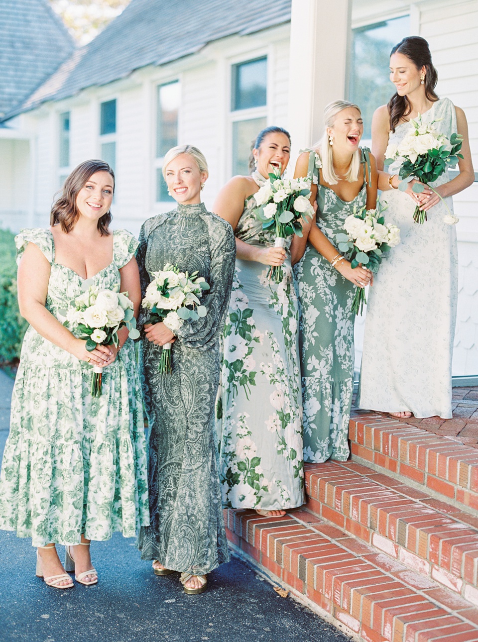 Green and white wedding