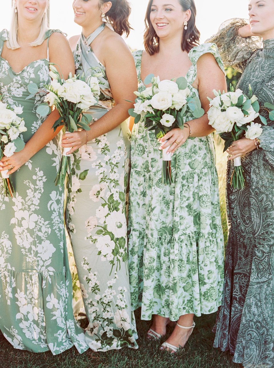Wolffer Estate,mismatching bridesmaids