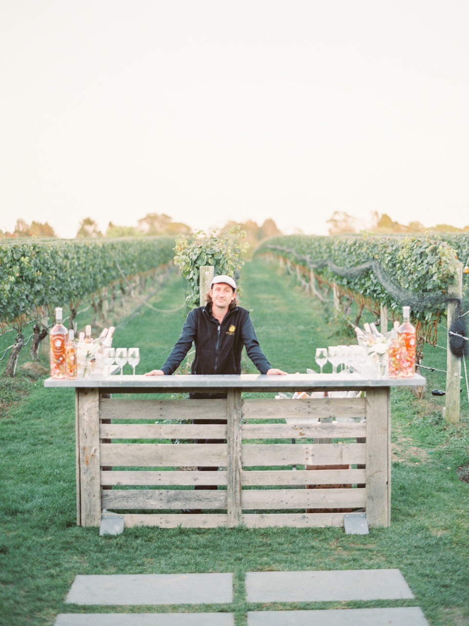 bride wearing gloves,mismatching bridesmaids