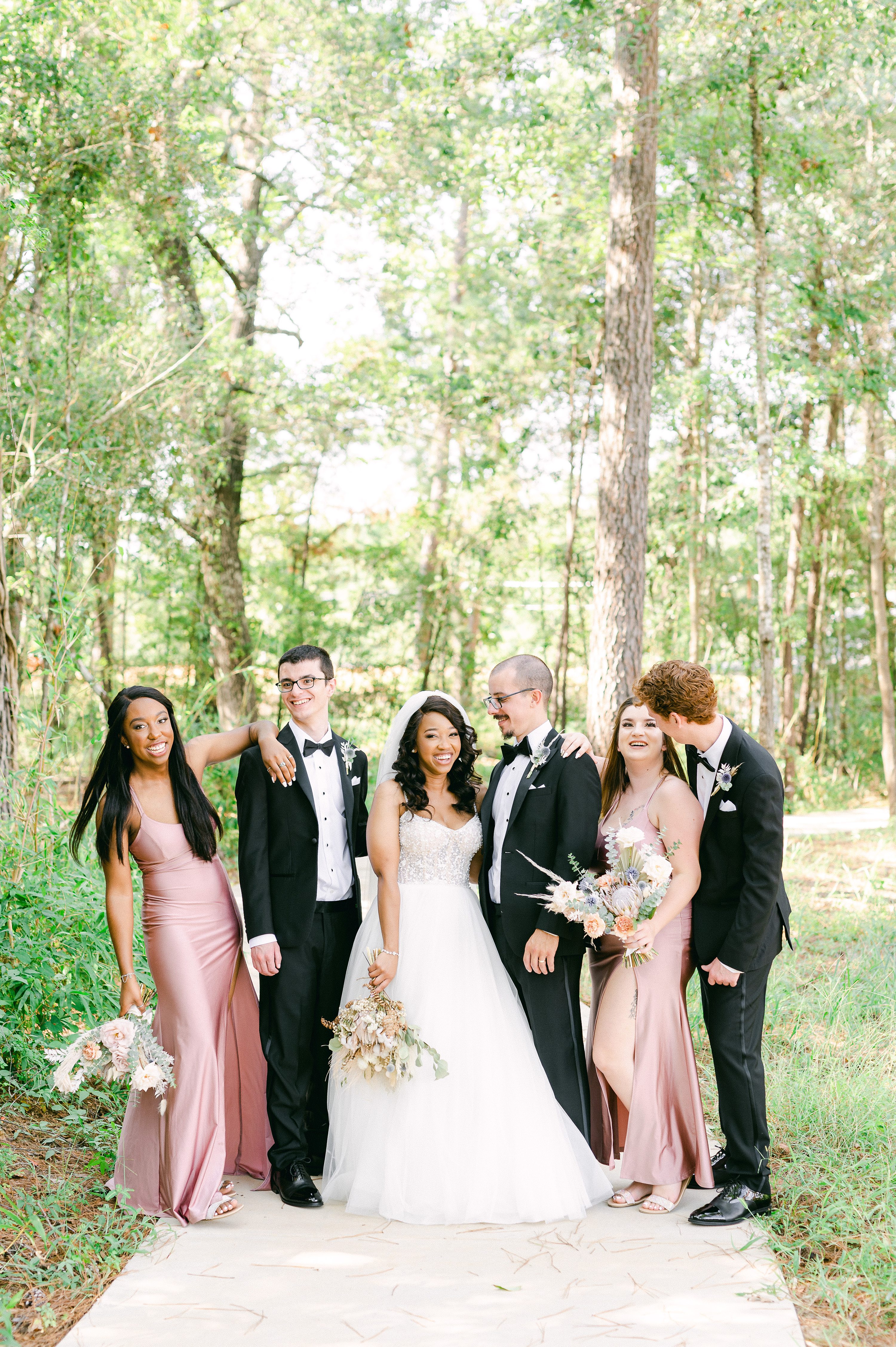 Blush hot sale bridal party