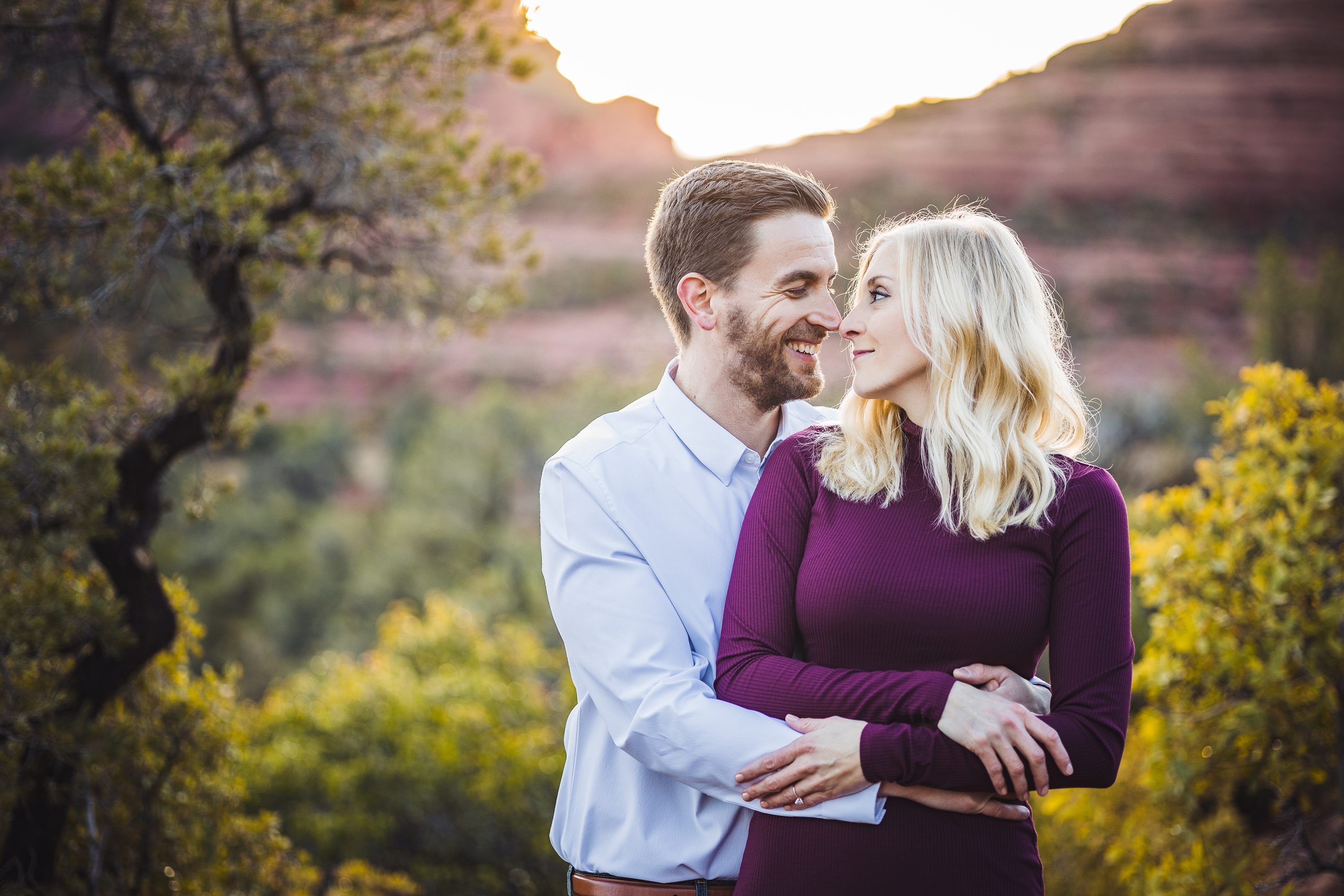 Snowy Sedona Red Rocks Engagement Photography,Morning Sedona Engagement Photography