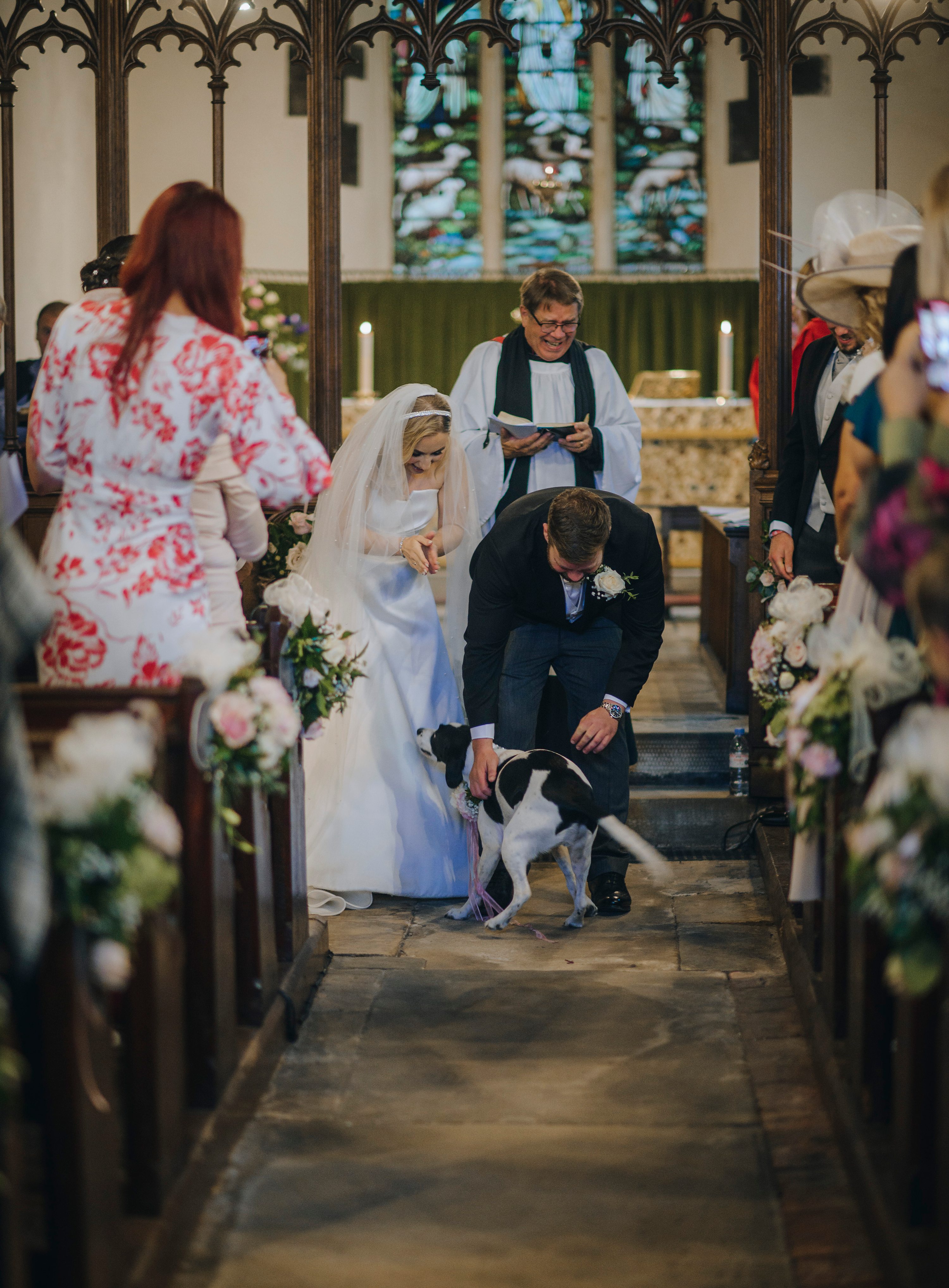 Bagden Hall Wedding Photos,reportage wedding photography,St Peter's Church, Tankersley wedding photo,dog ring bearer
