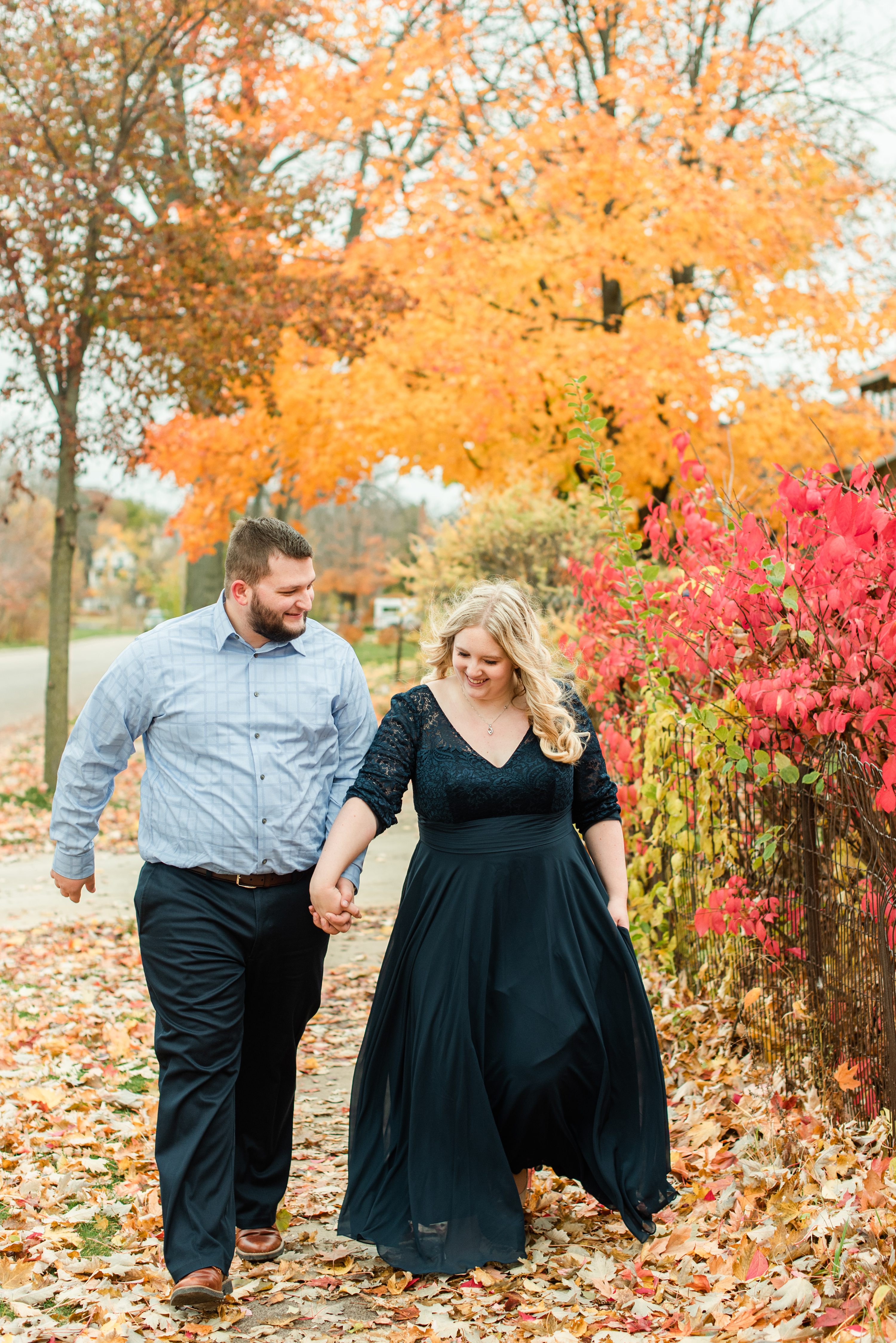 Fall Engagement Photos at Tenney Park in Madison