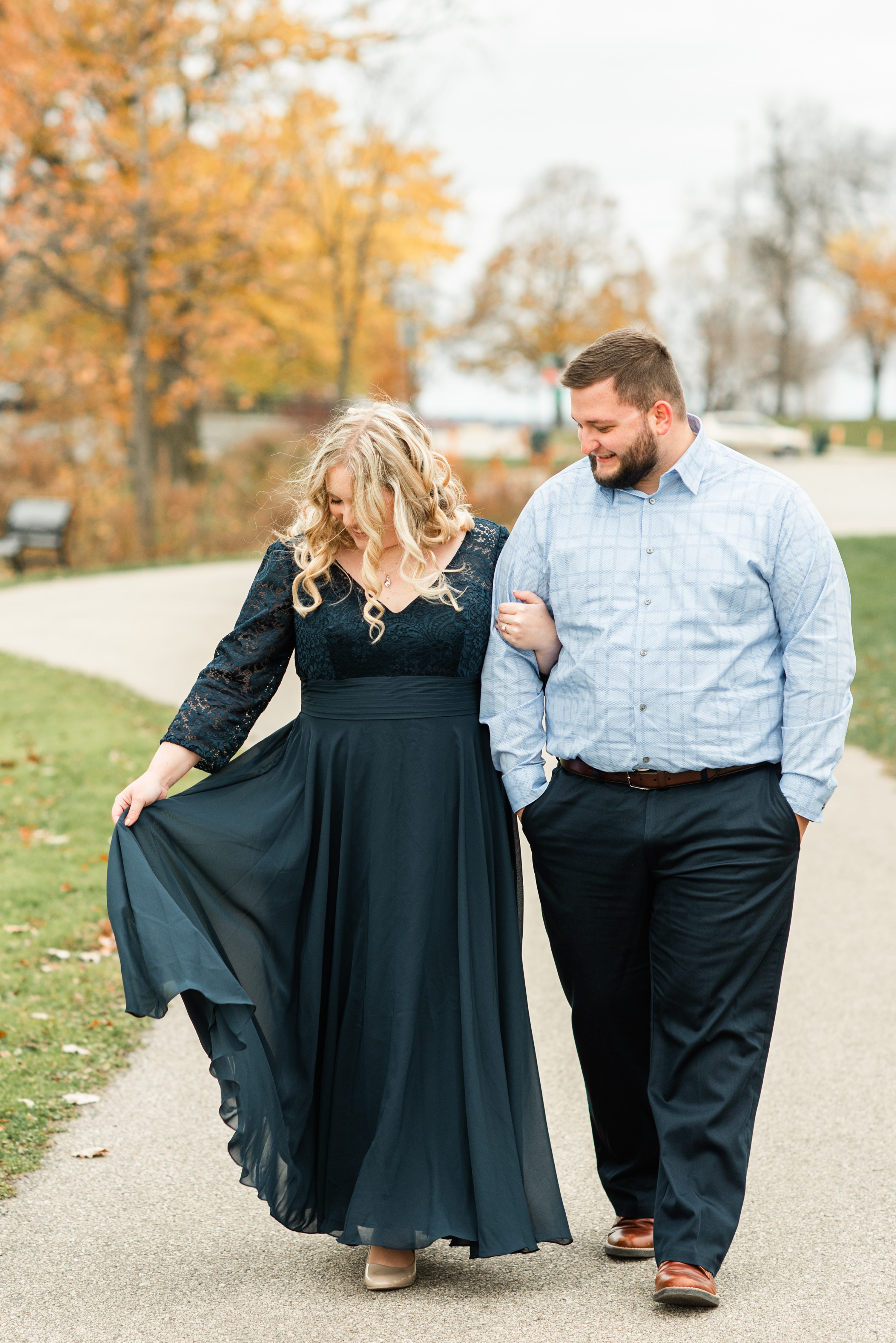 Fall Engagement Photos at Tenney Park in Madison