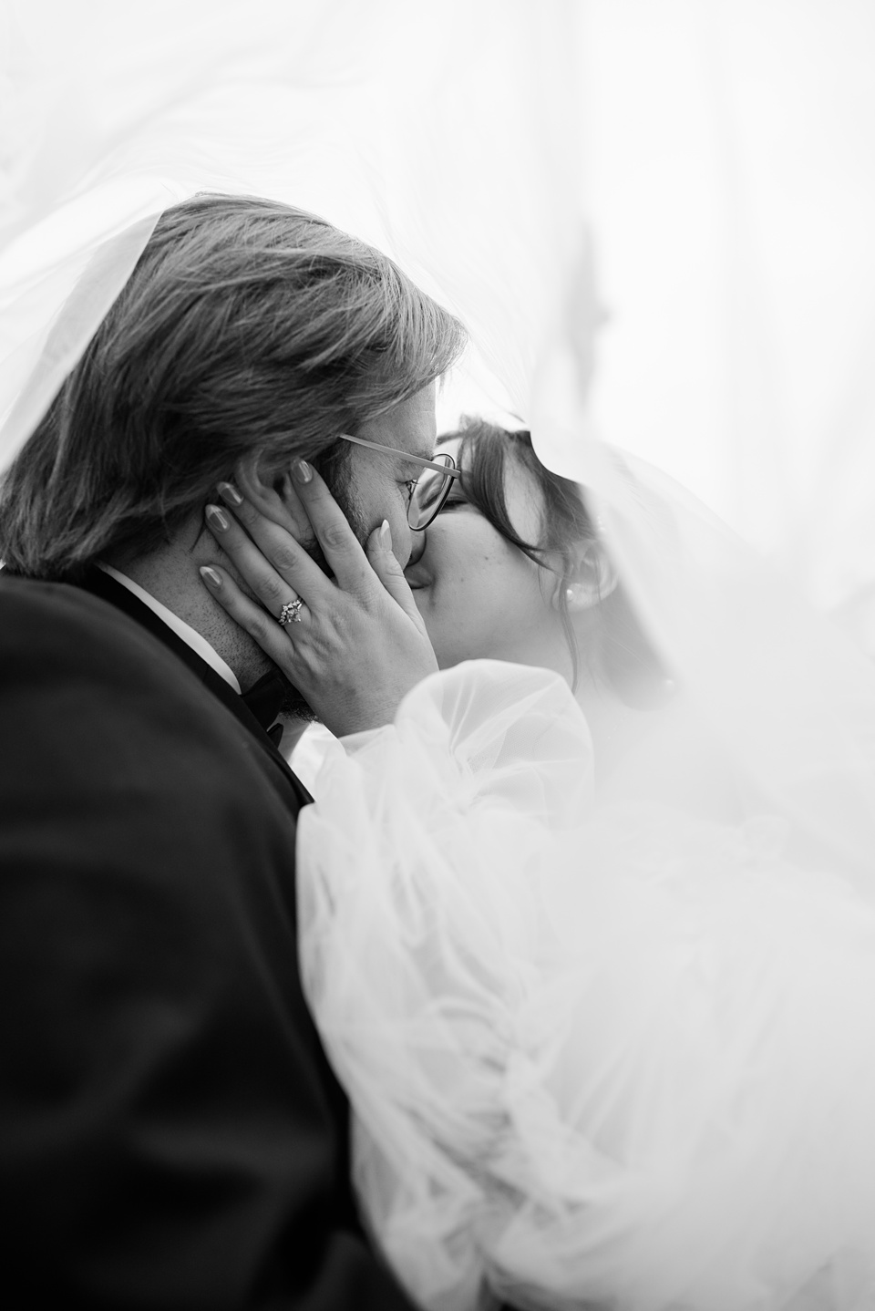 Bride and Groom Kissing