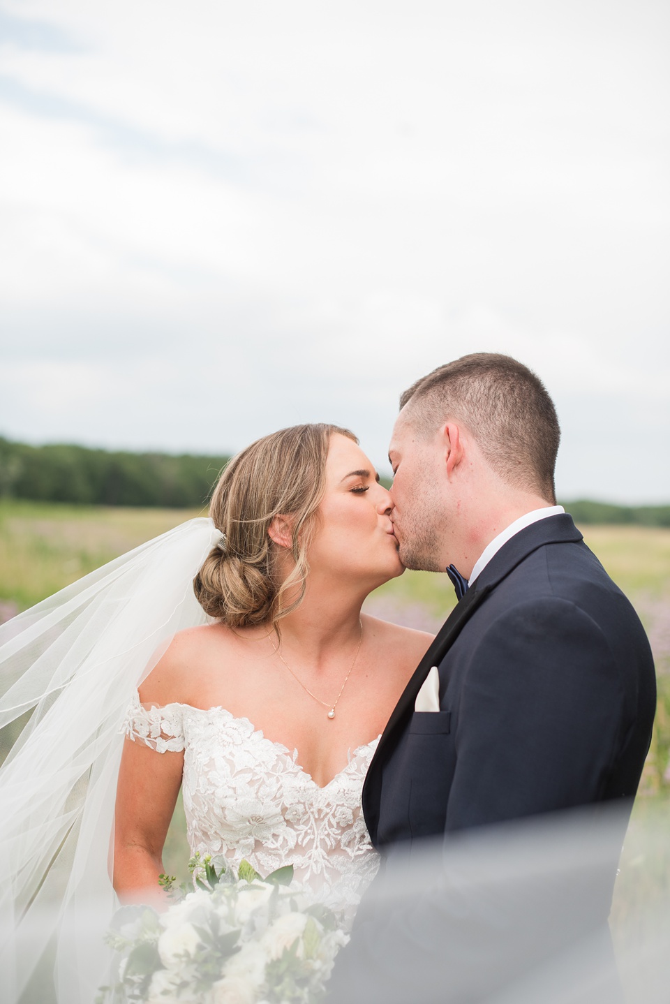 Bride and Groom Kissing