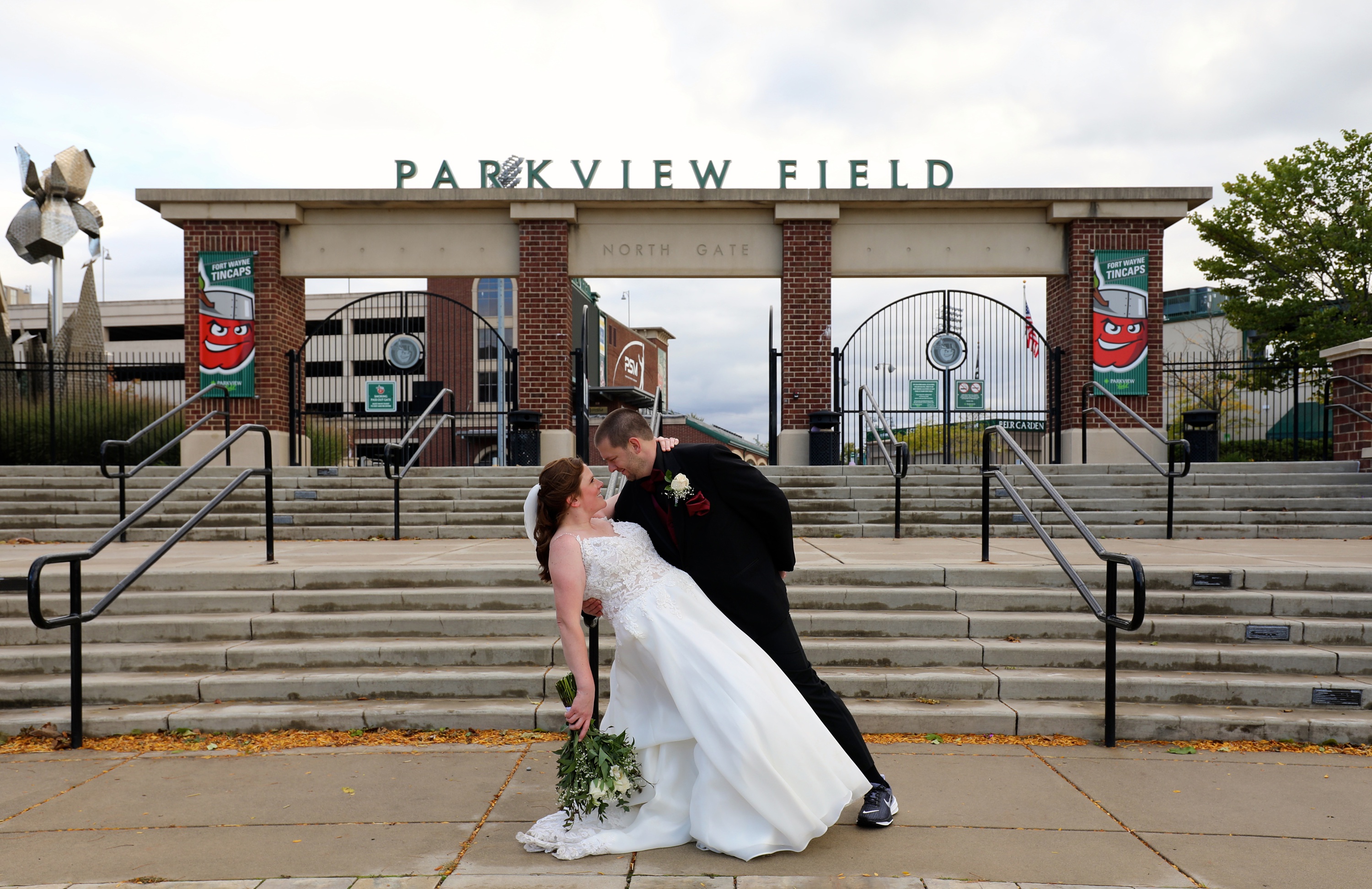 Holly Raney Classy Fall Wedding at Fort Wayne’s Parkview Field | abigailsaalfrank.com