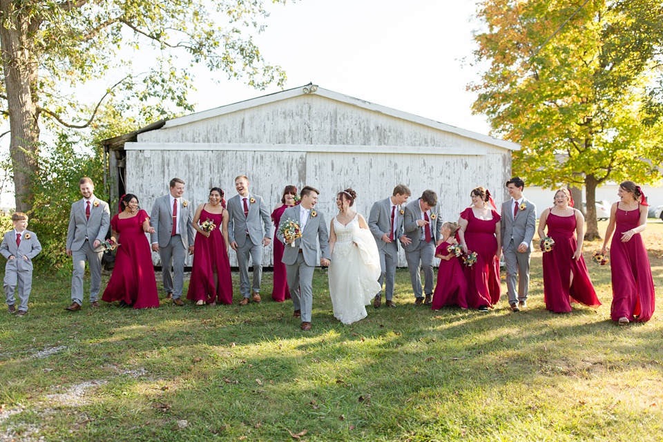 Burgundy & Grey Summertime Wedding in Fort Wayne