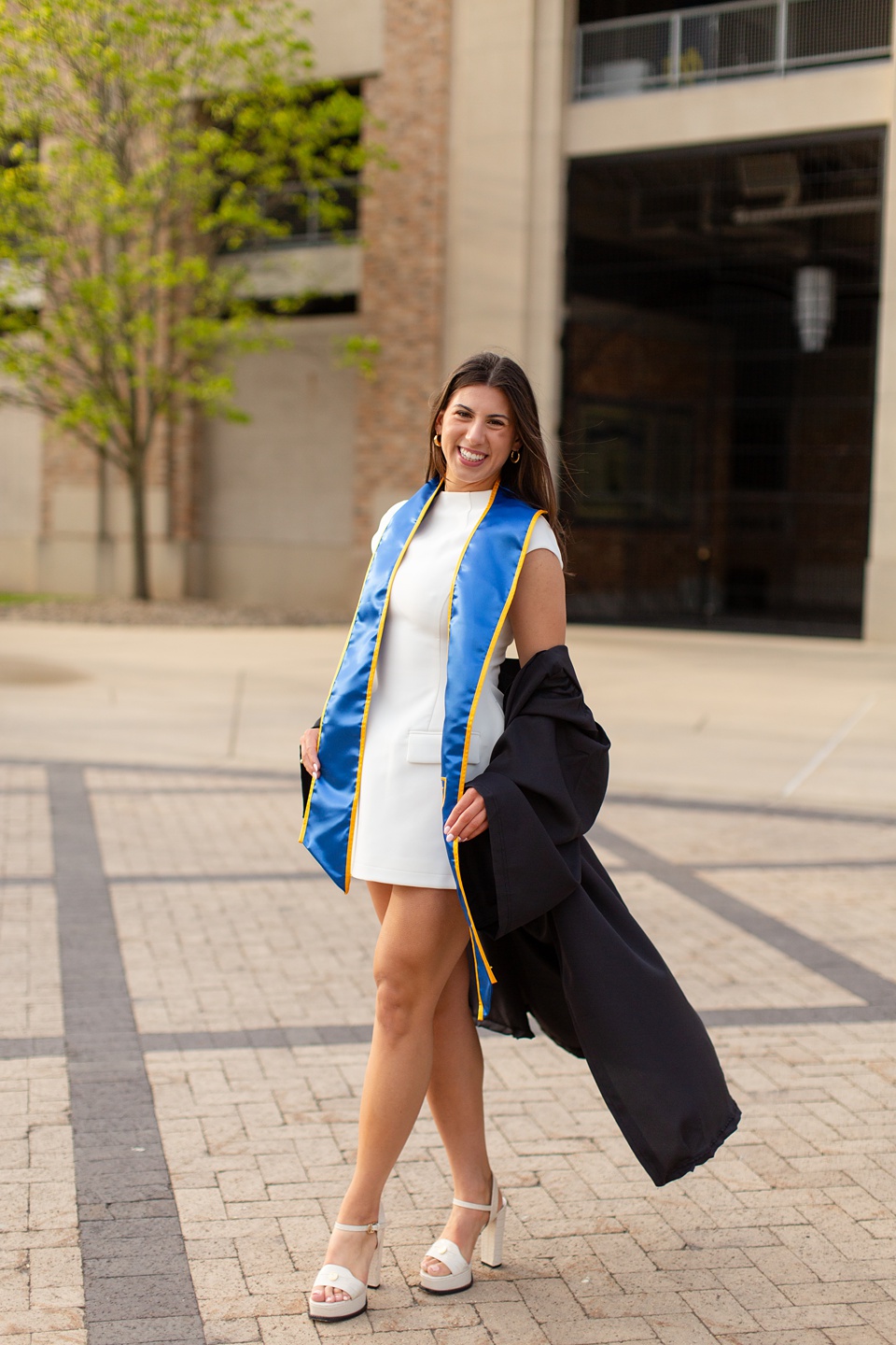 Sunrise Notre Dame Graduation Photos with Champagne