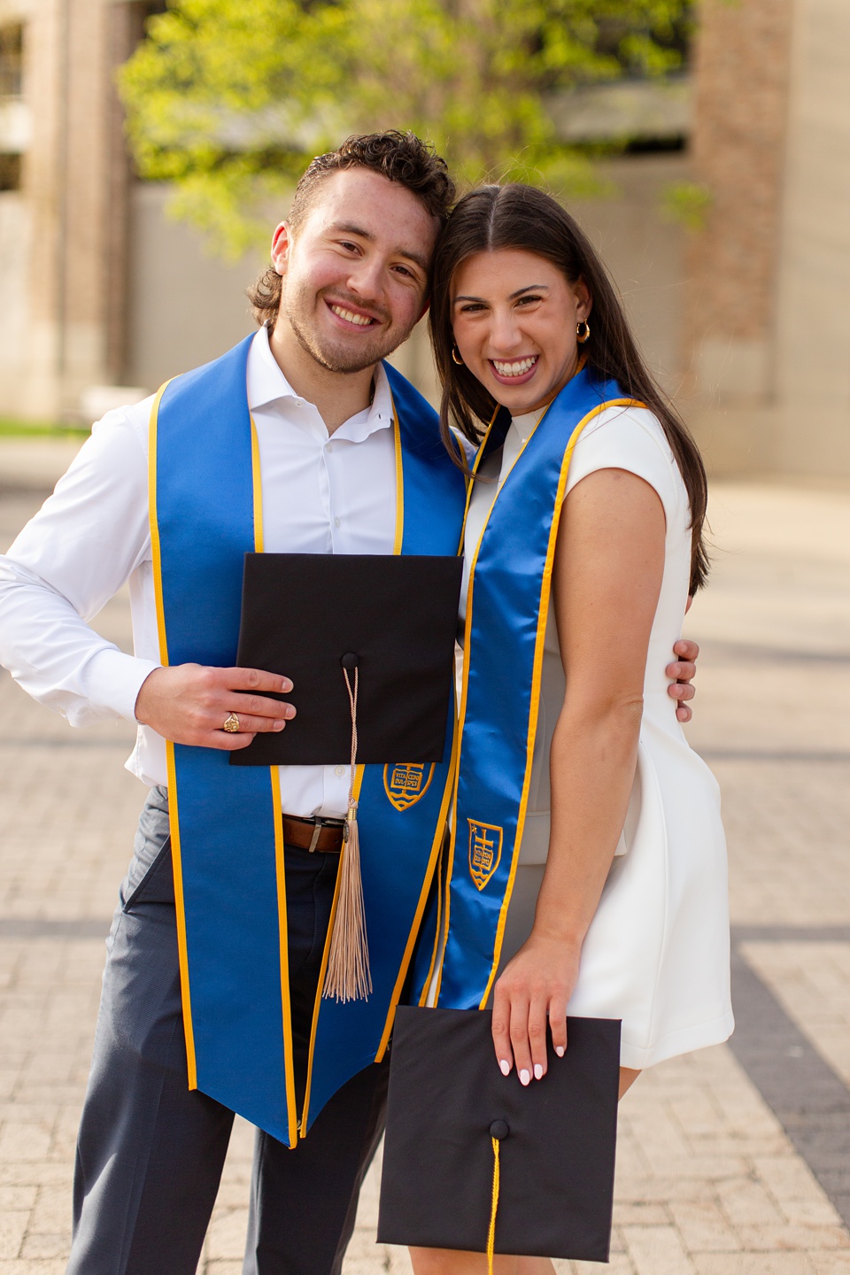 Sunrise Notre Dame Graduation Photos with Champagne