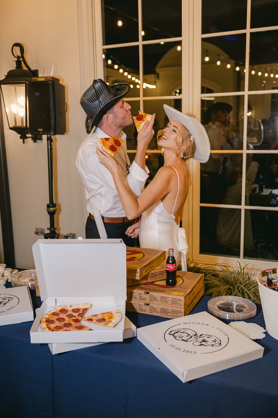  where the bride and groom personally served slices from their custom pizza boxes. It was a delightful and unexpected treat that added a unique touch to the celebration.

Grand Exit and Newlywed Getaway:
As the evening drew to a close, the October wedding at Hillside Estates was a celebration of love