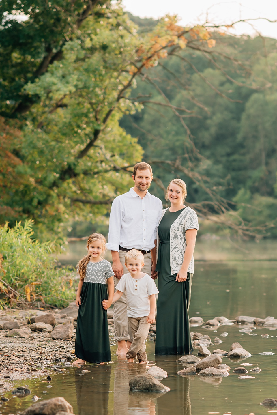 family photos by the lake