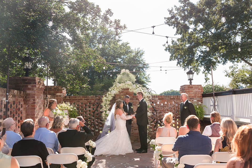 The Blanton House: A Historic Wedding Venue with Timeless Charm green and gold wedding,outdoor ceremony
