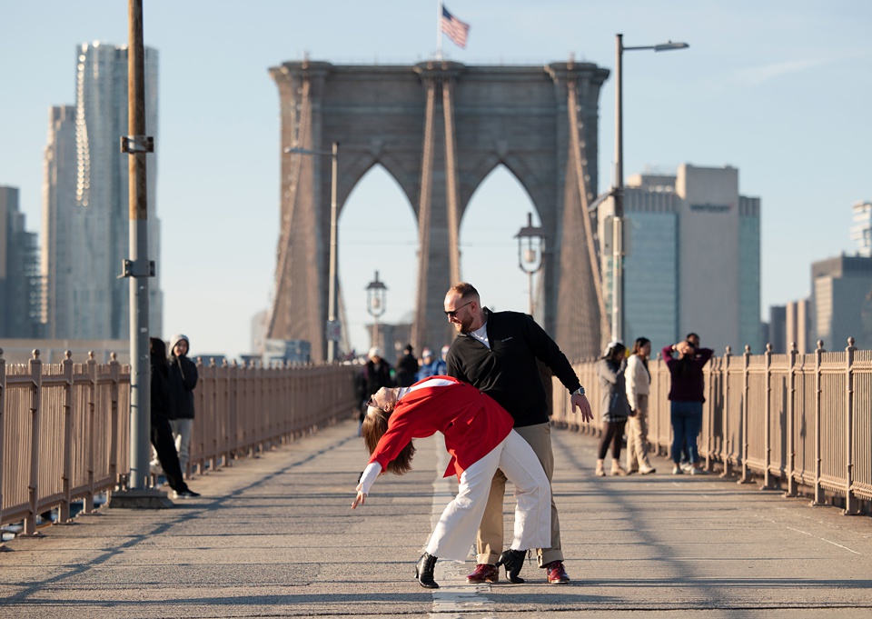 new york city,dancers,laduca,brooklyn bridge,dance couple