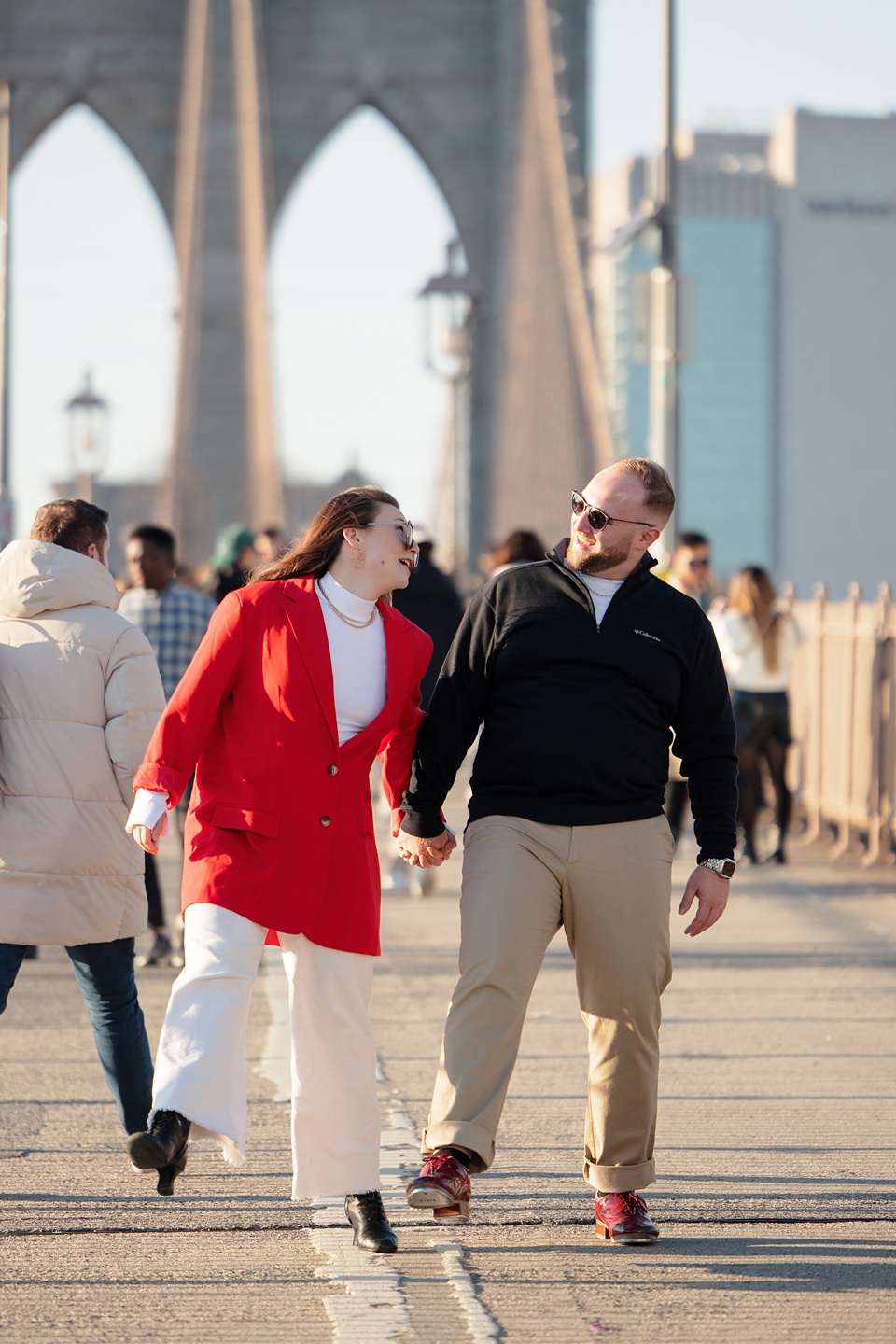 nyc,dancers,brooklyn bridge