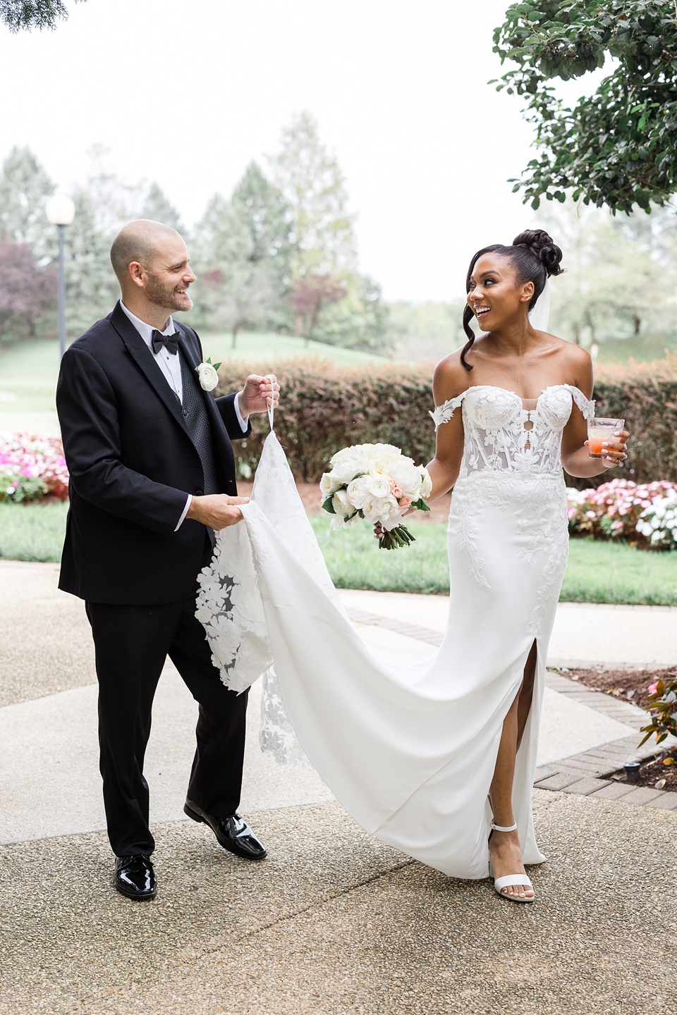 interatial wedding couple,heritage hunt country club