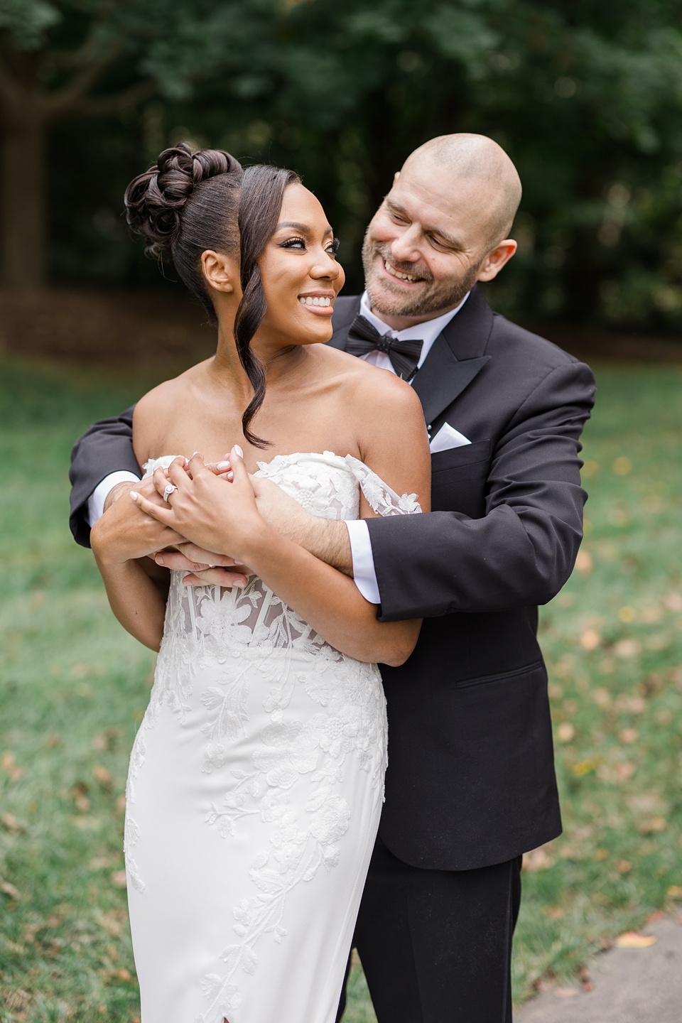 ,black bride white groom