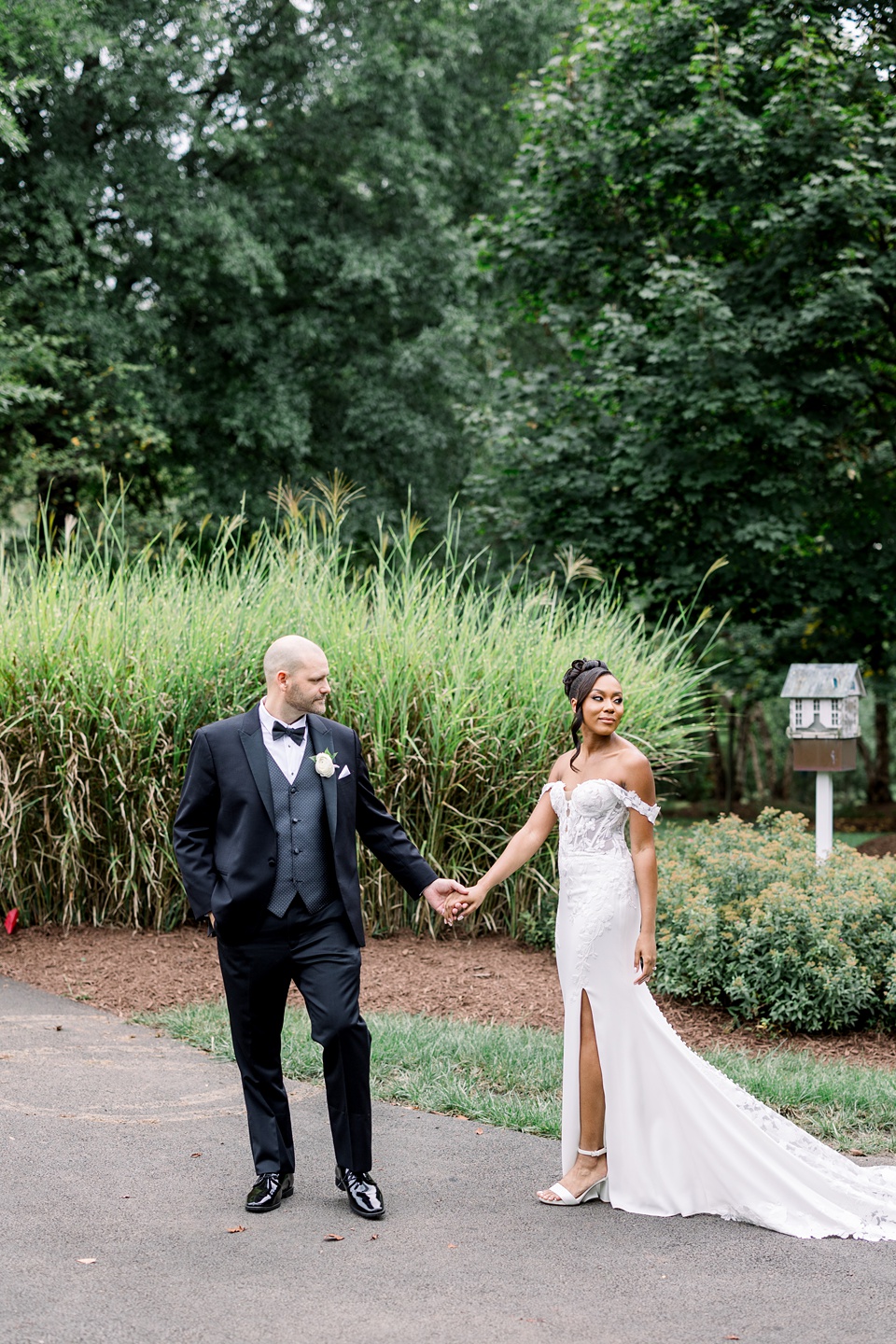 heritage hunt country club,black bride white groom