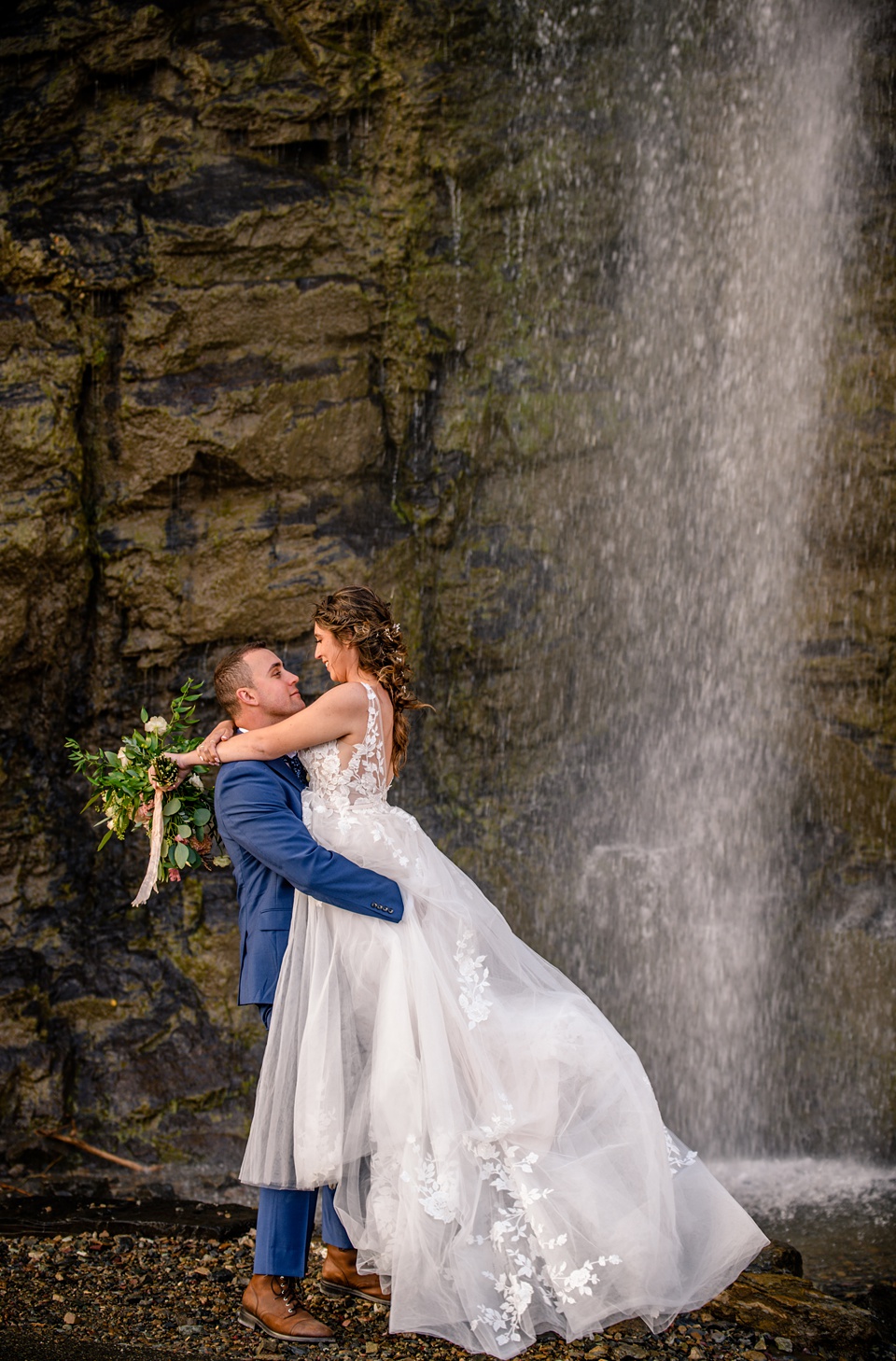 Perfect Lakeside elopement at Rising Sun along St. Mary Lakeshore in Glacier National Park surrounded by friends and family.,Mountain Wedding,Adventure Elopement