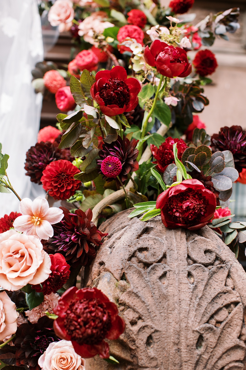 Bride and Groom on New York City Stoop,nyc stoop wedding
