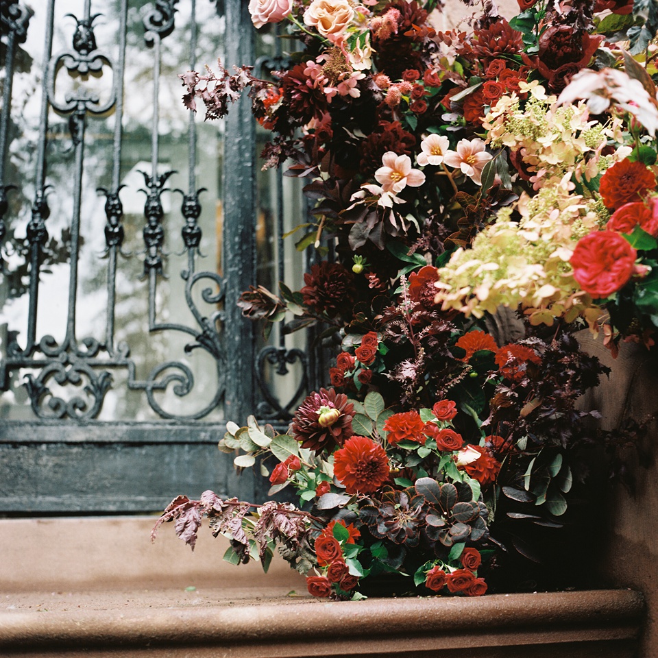 New York City Stoop Adorned with Romantic Spring Florals
