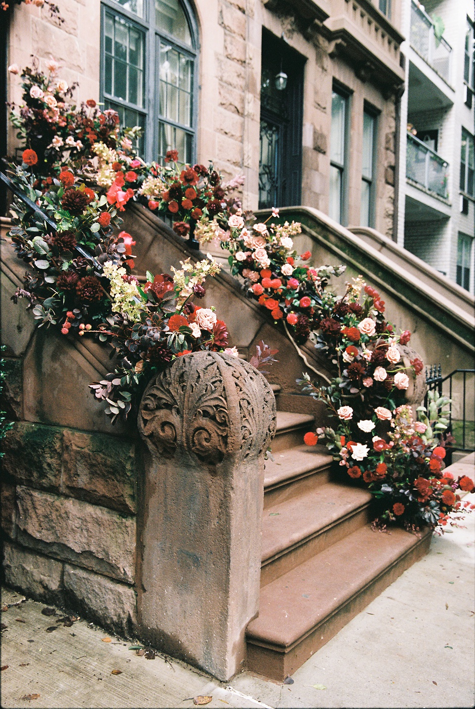 Reception at Monkey Bar with Vintage New York Vibes,Bride and Groom on New York City Stoop