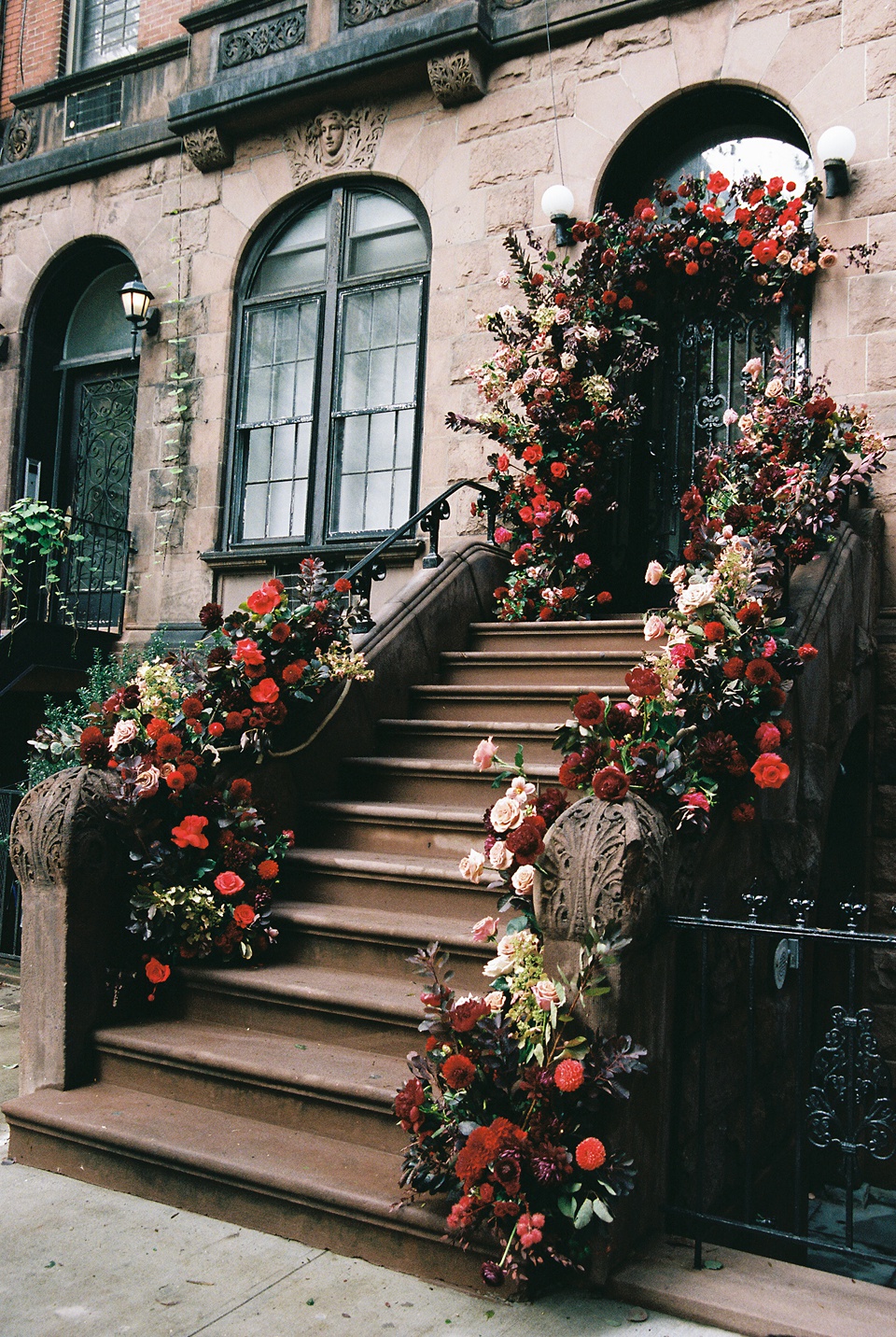 New York City Stoop Adorned with Romantic Spring Florals