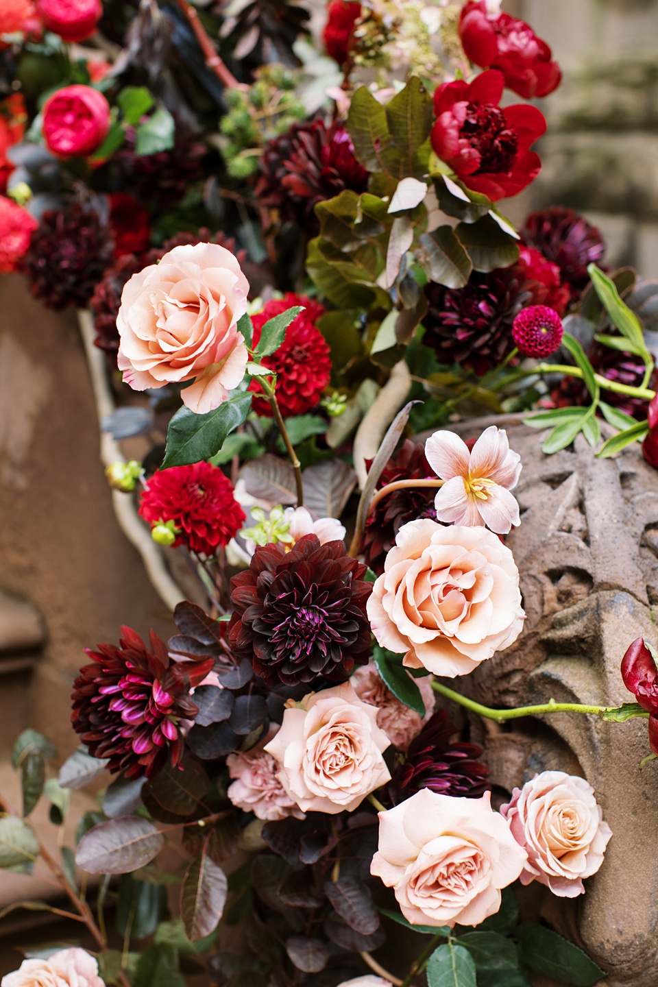 Bride and Groom on New York City Stoop,nyc film wedding photographer