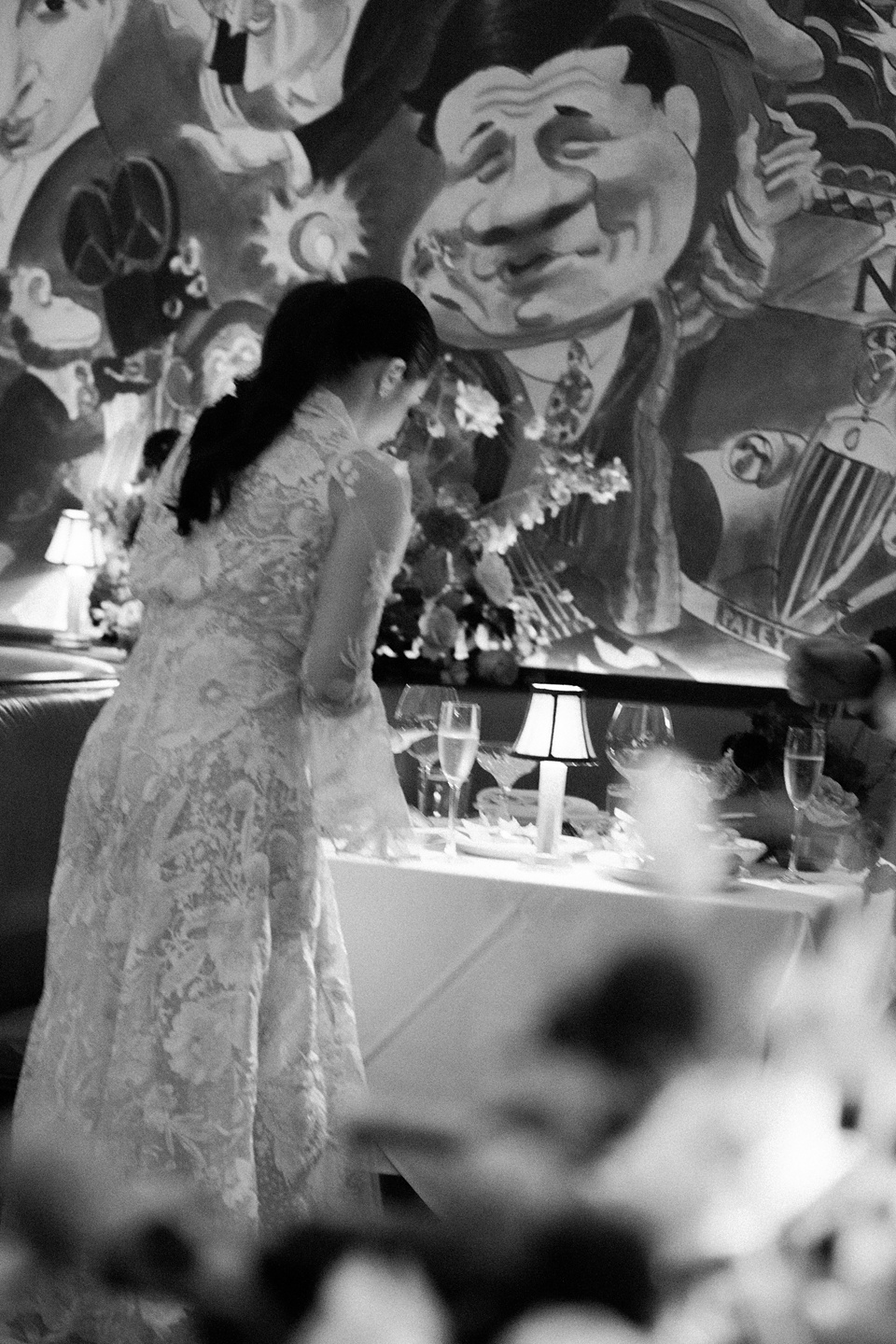 Bride and Groom on New York City Stoop,New York City Stoop Adorned with Romantic Spring Florals